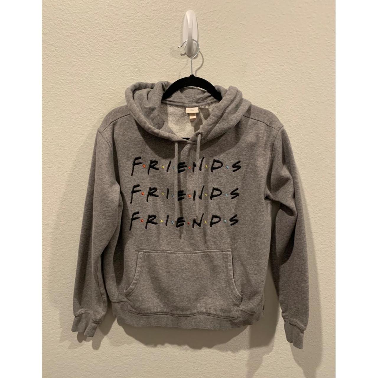 H M Friends Sweatshirt Embroidered Grey Hoodie