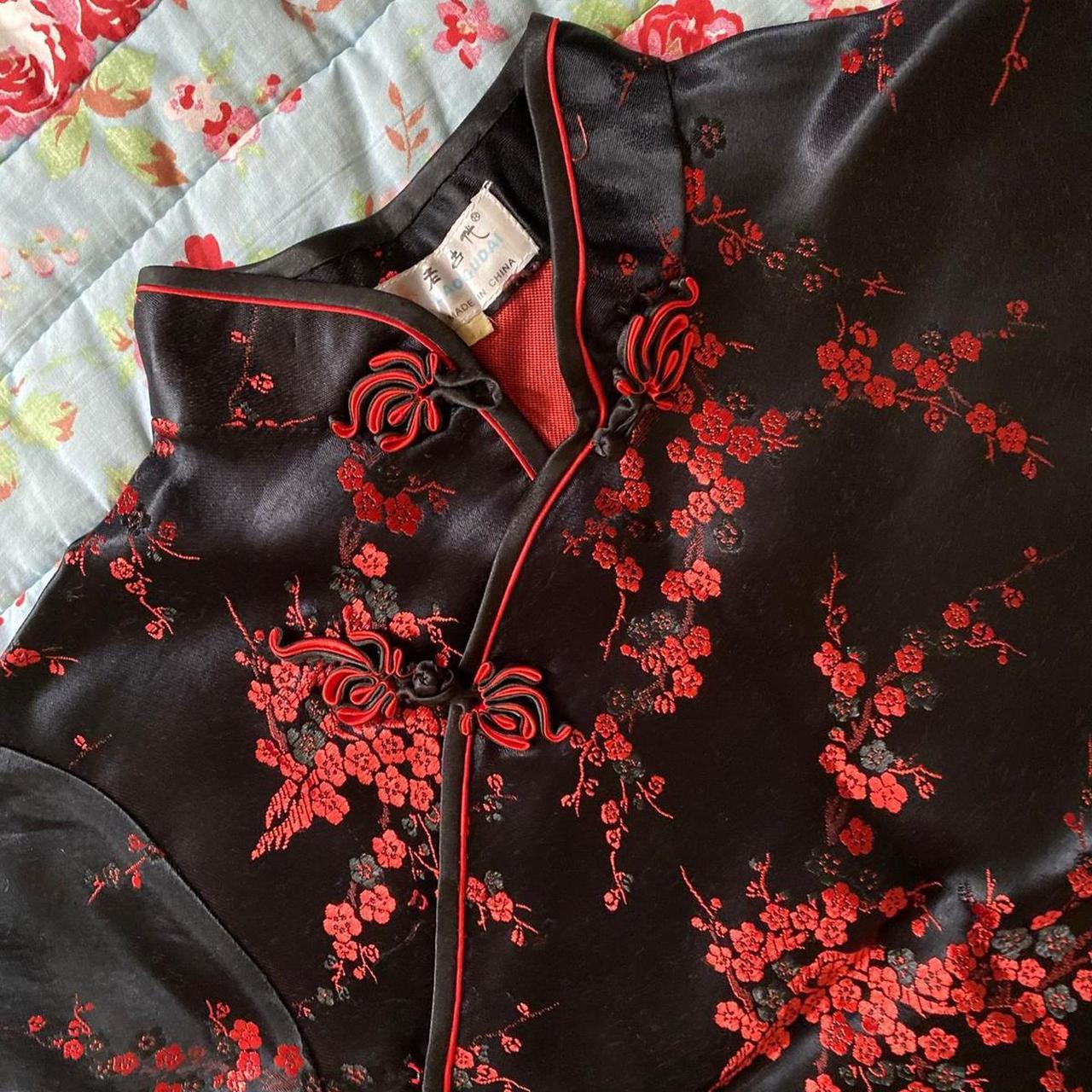 Black and red colour. Silky material. Women’s dress.... Depop