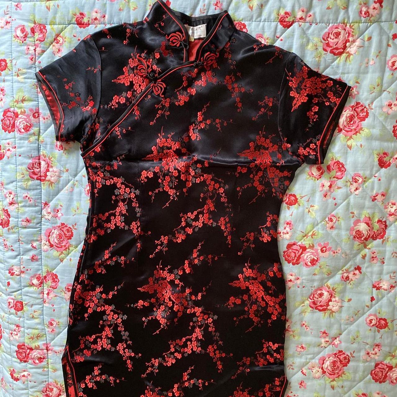 Black and red colour. Silky material. Women’s dress.... Depop