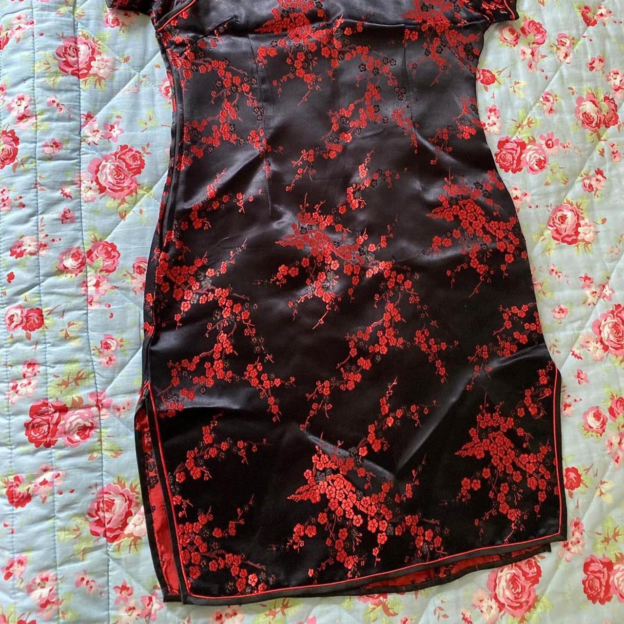 Black and red colour. Silky material. Women’s dress.... Depop