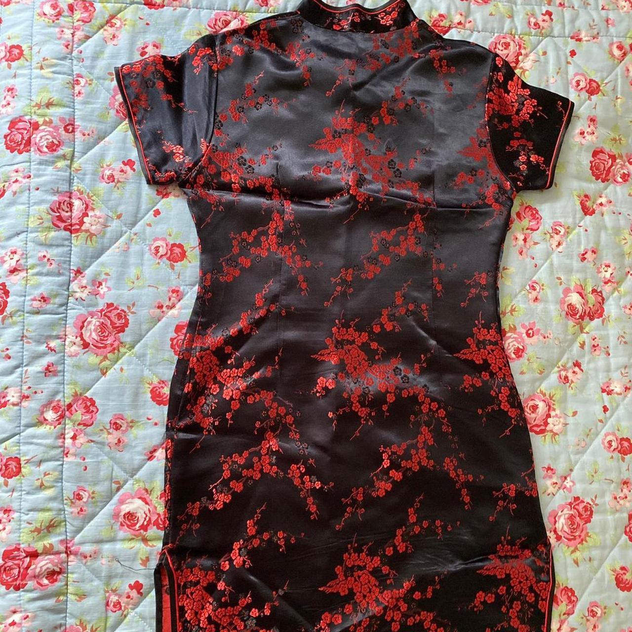 Black and red colour. Silky material. Women’s dress.... Depop