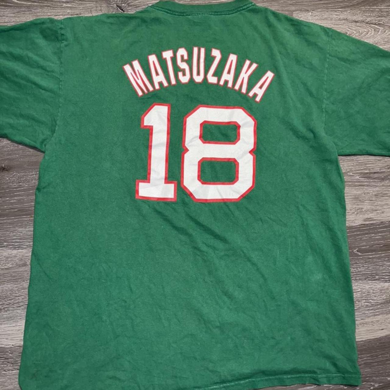 Majestic RED/GREEN BOSTON RED SOX #18 BUTTON UP