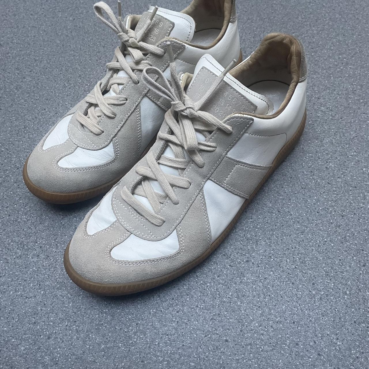 Maison Margiela Men's White and Grey Trainers | Depop