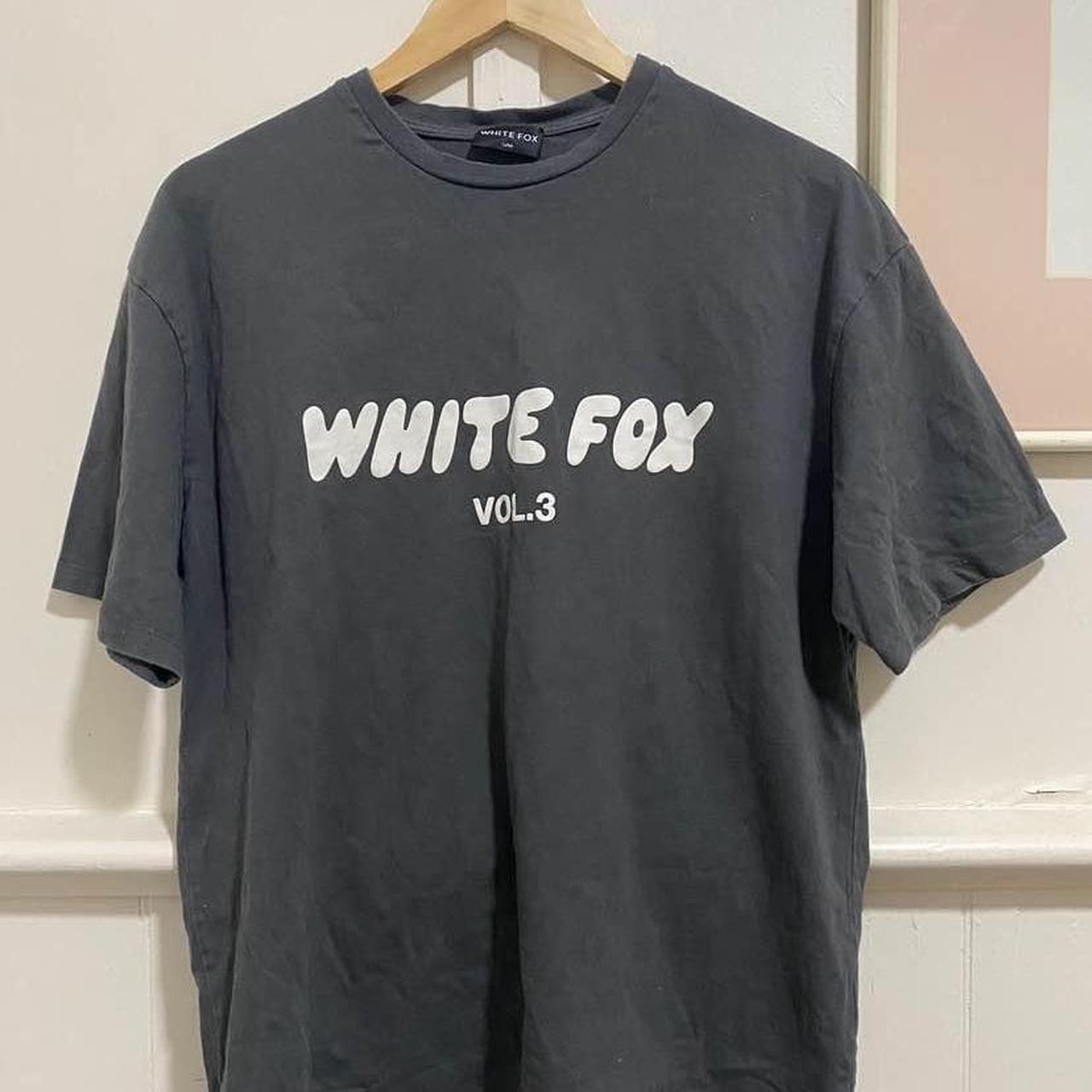 White fox Volume .3 Grey Tee, barely worn Size S/M - Depop