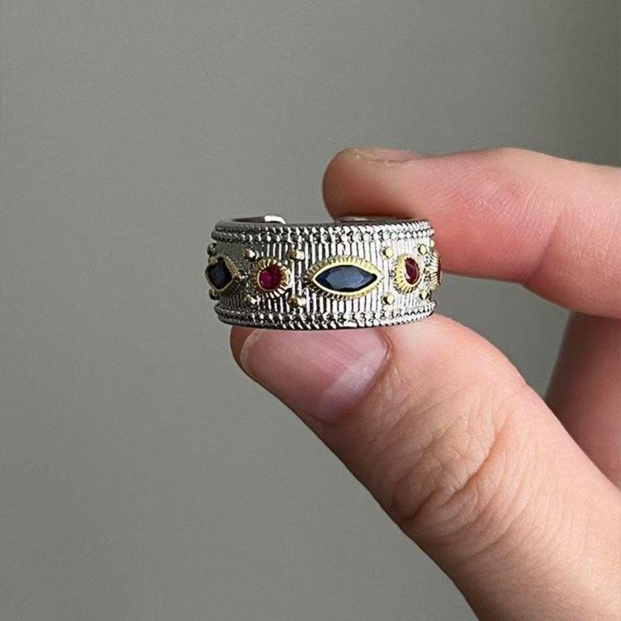 Women's Ring - Silver/Multi – 925 Silver Ring Bra… - image 1