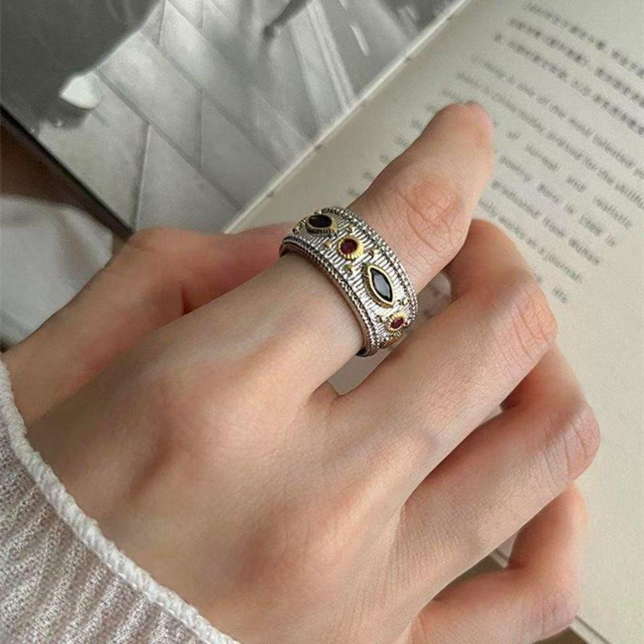 Women's Ring - Silver/Multi – 925 Silver Ring Bra… - image 2