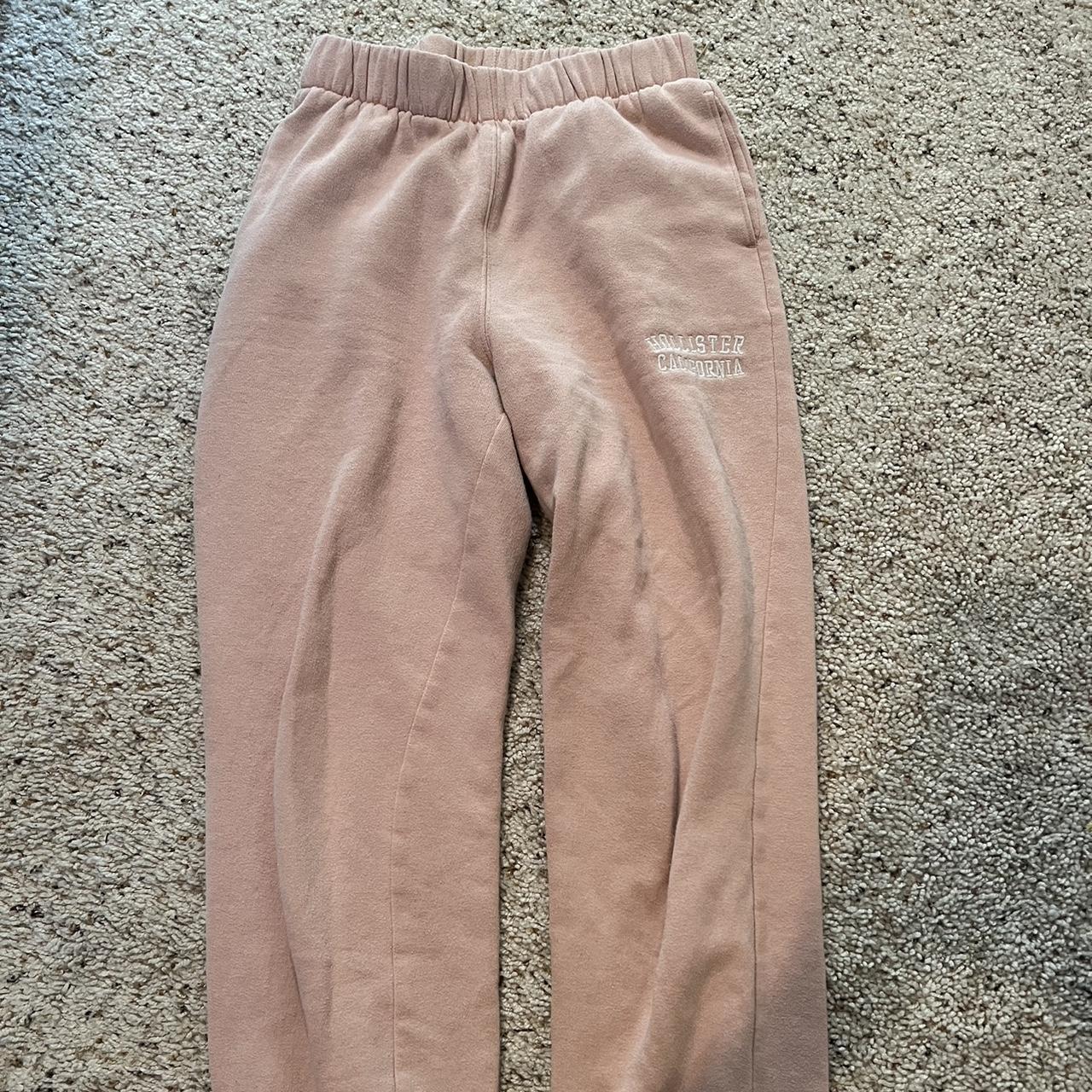 Hollister Co. Women's White and Pink Joggerstracksuits Depop