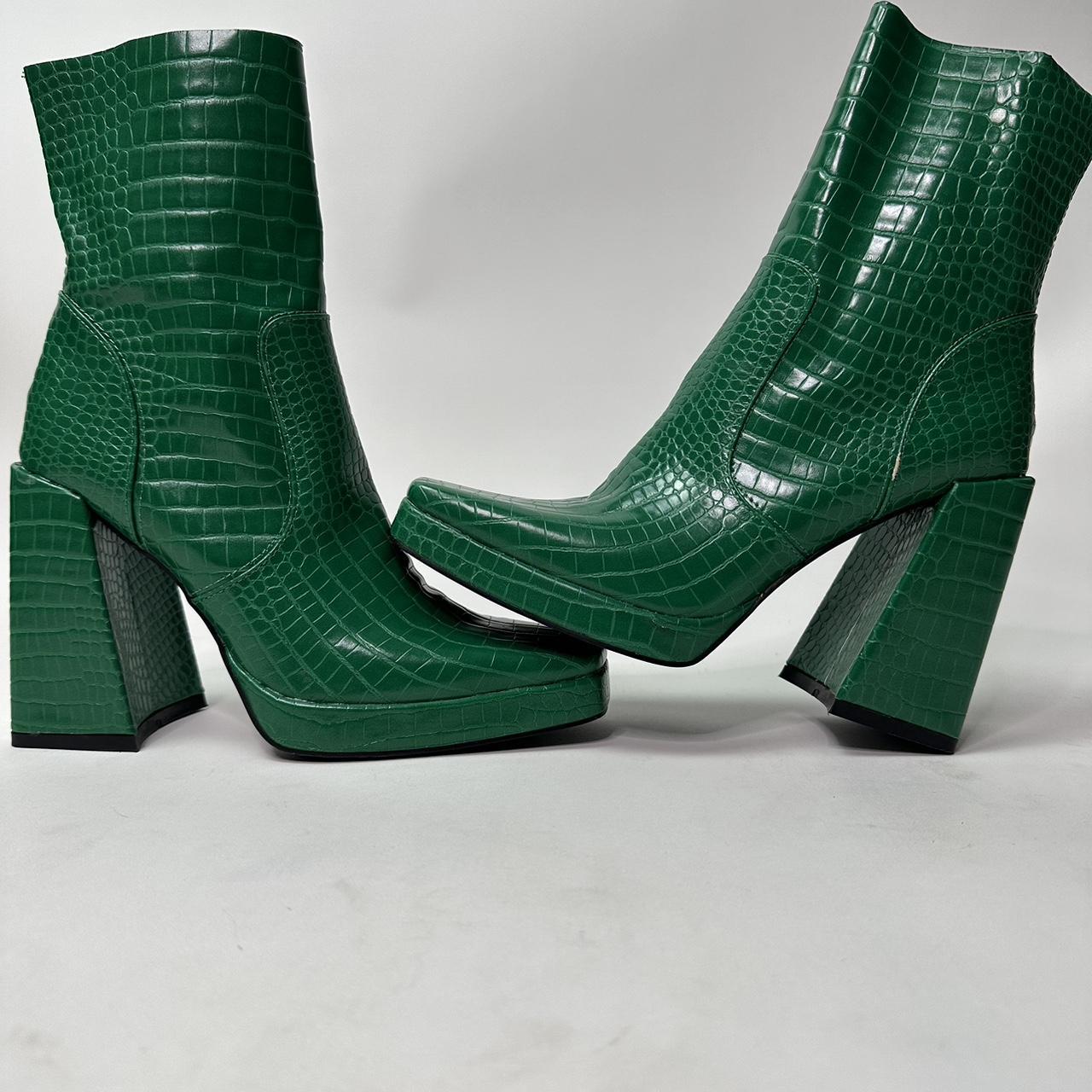 platform green boots