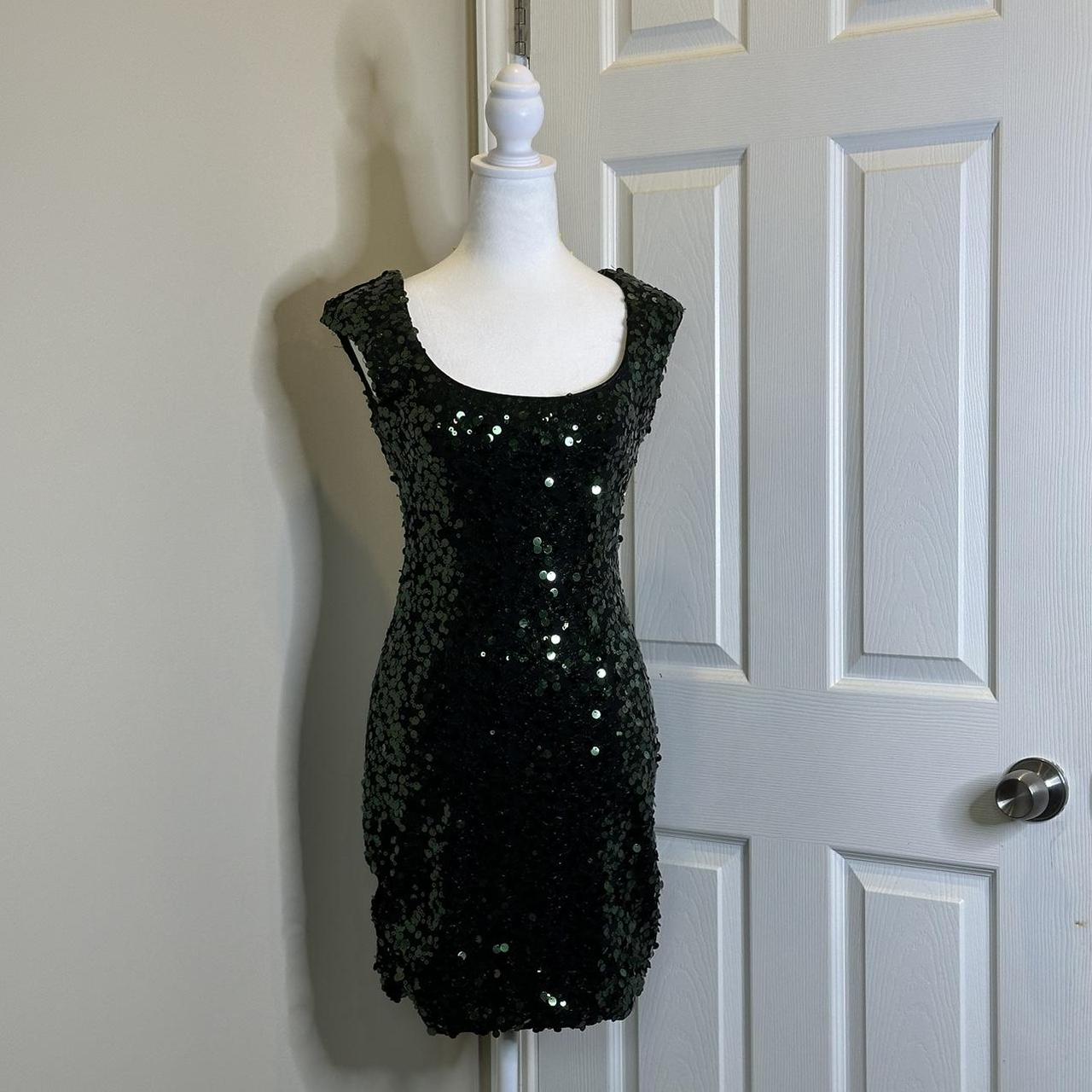 B Smart Green Sequin Mini Dress size 7 8 Sleeveless. Depop