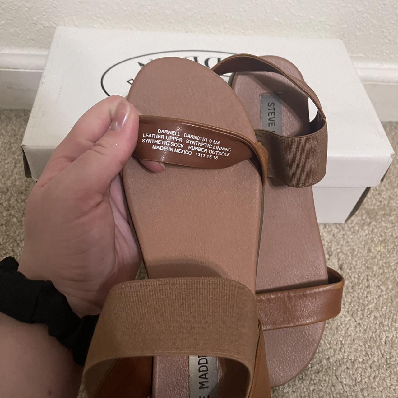 Steve Madden Leather Summer Sandals Tan Leather Depop