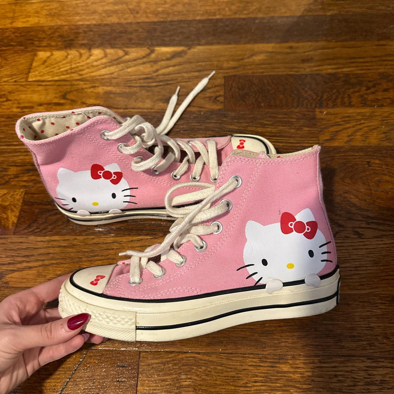 Hello Kitty High top Converse!! I wore them maybe 3... - Depop