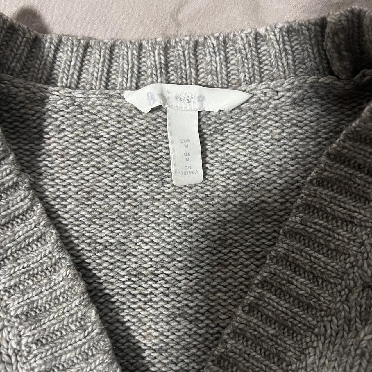 Medium grey H&M knit Cardigan, it’s a few years old... - Depop