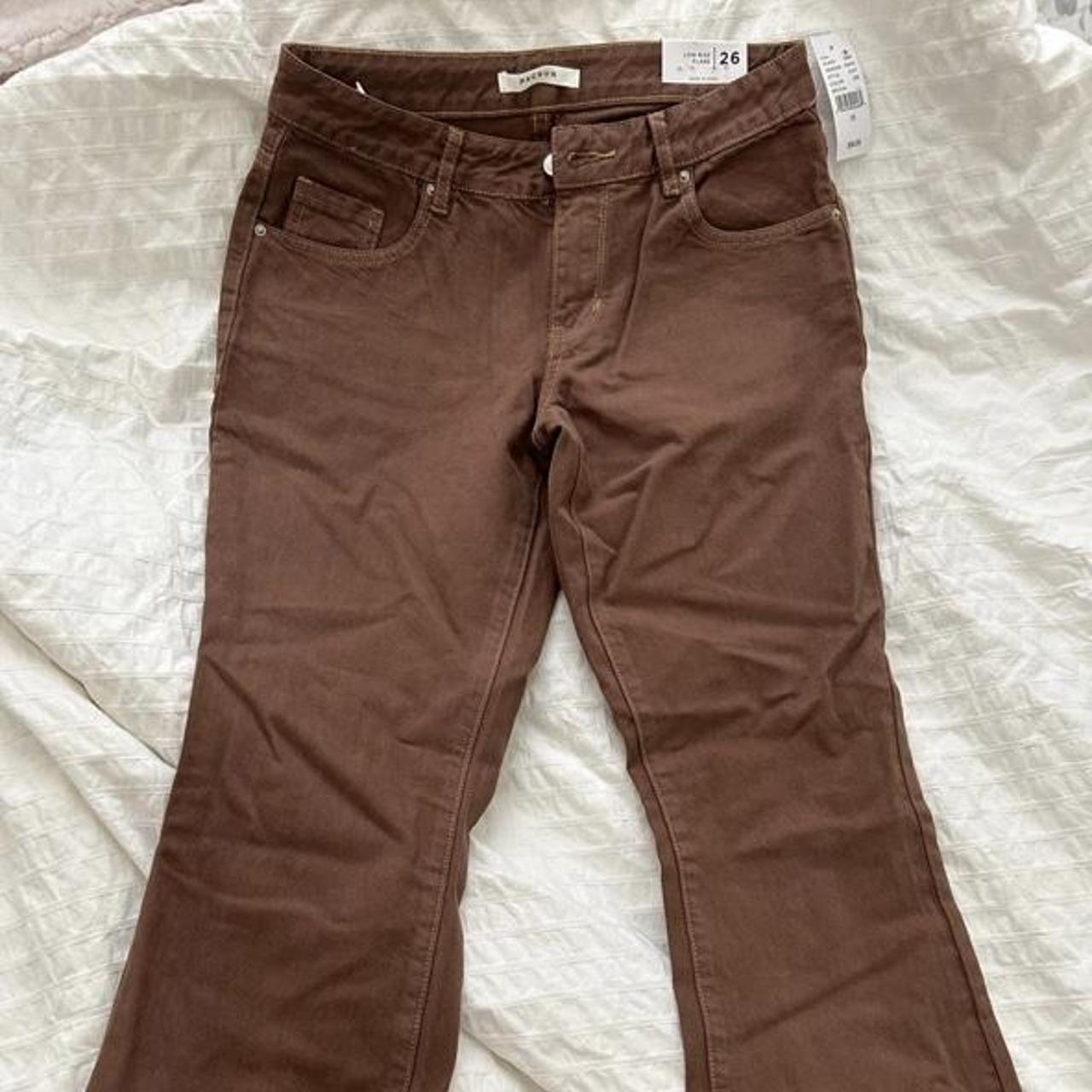 PACSUN ECO BROWN LOW-RISE FLARE JEANS - baggy jeans - Depop