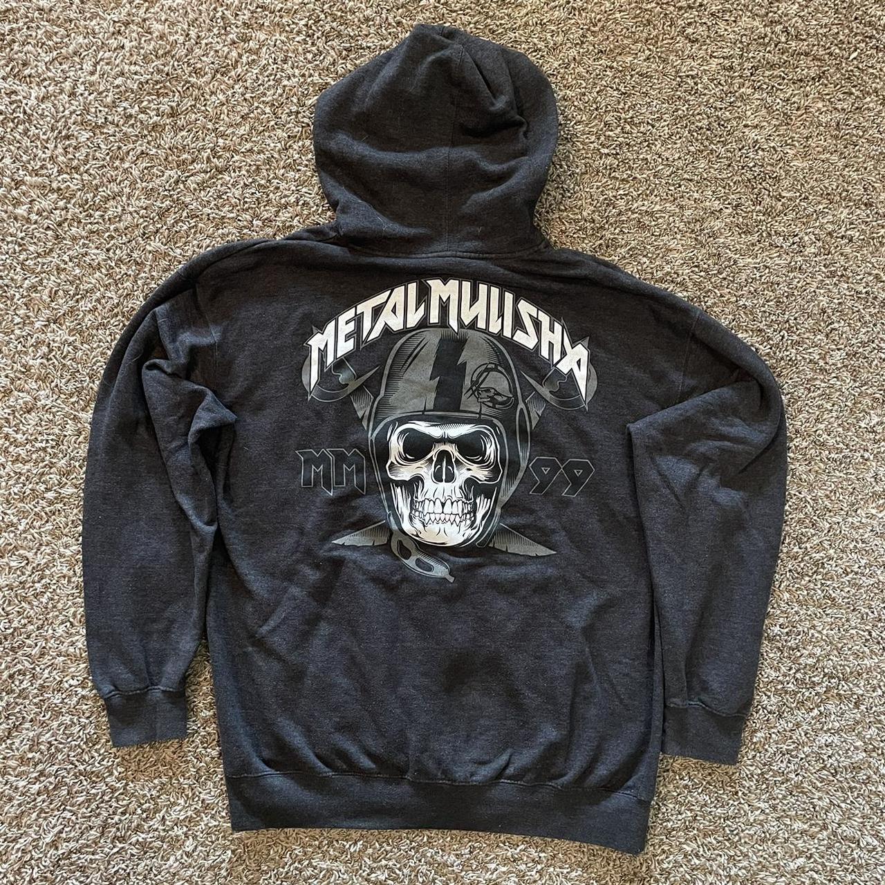 y2k metal mulisha skull/grunge zip up jacket fits... - Depop