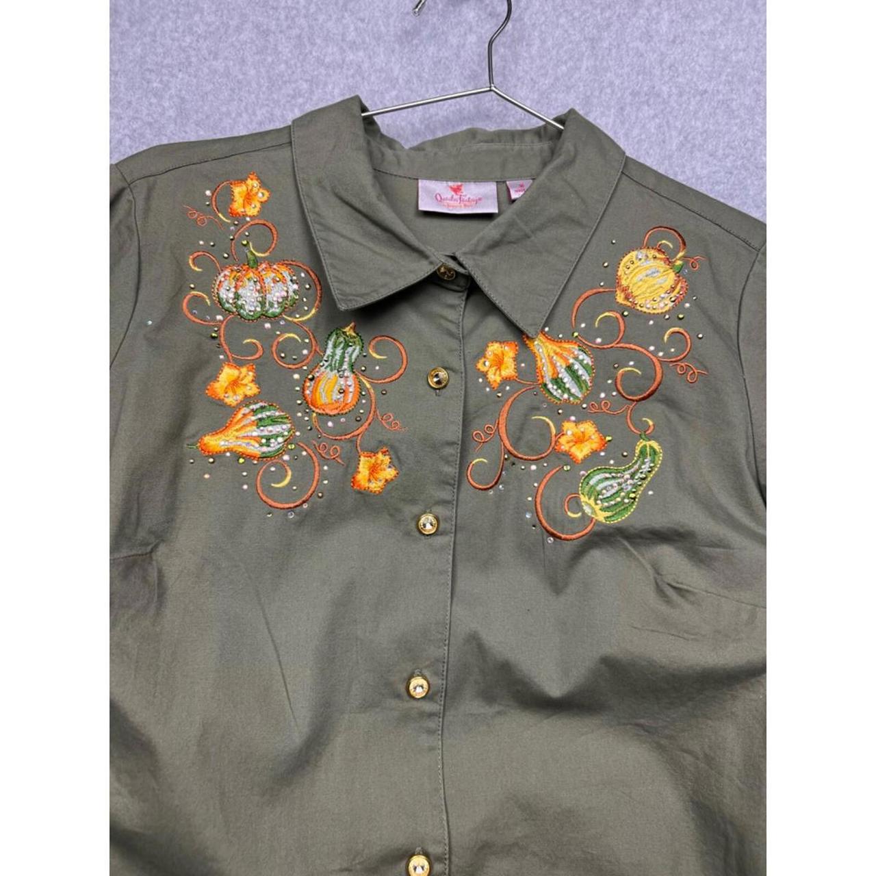 Quacker Factory Women's Top - Green - M – Quacker… - image 7