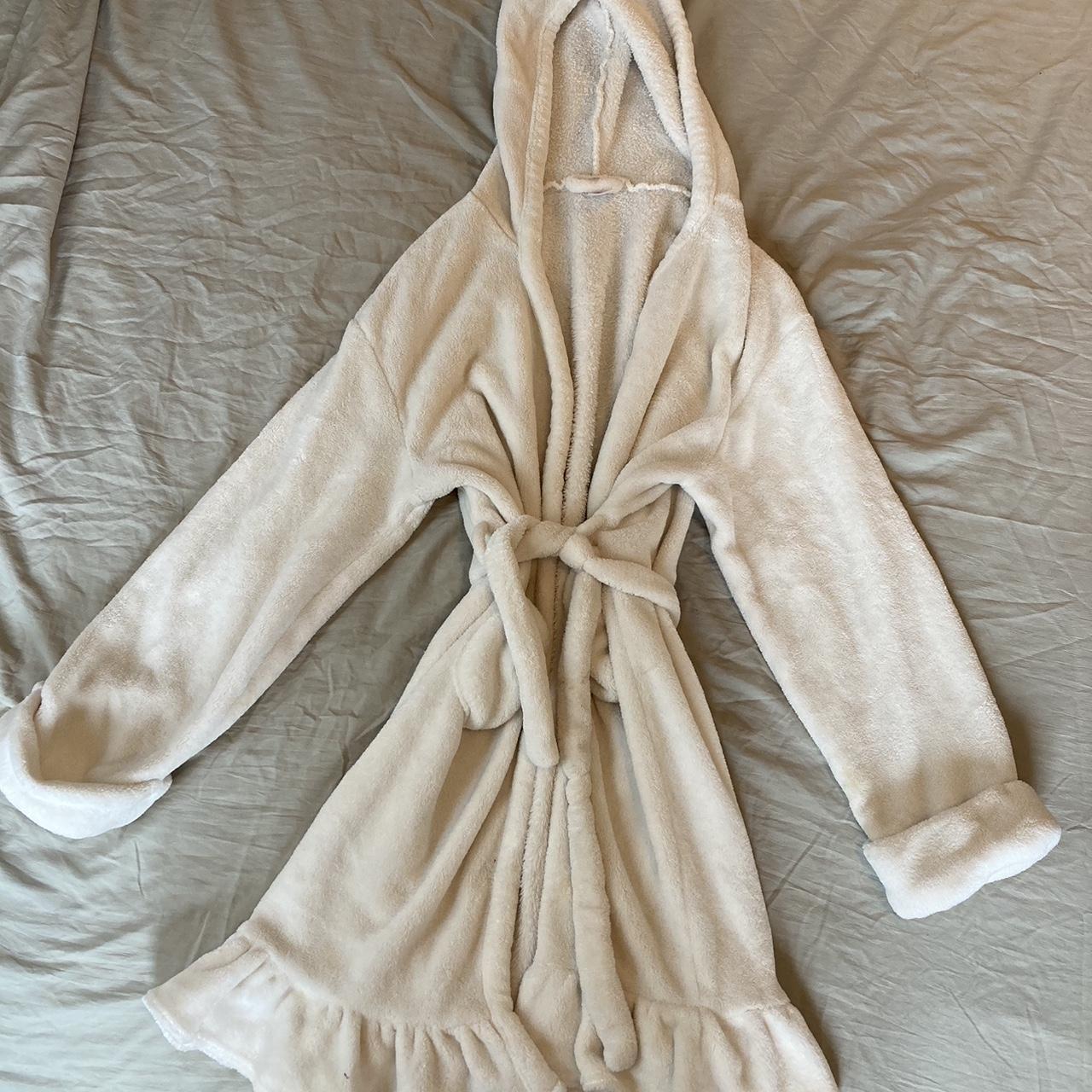 The softest and coziest crème colored hoodie robe... - Depop