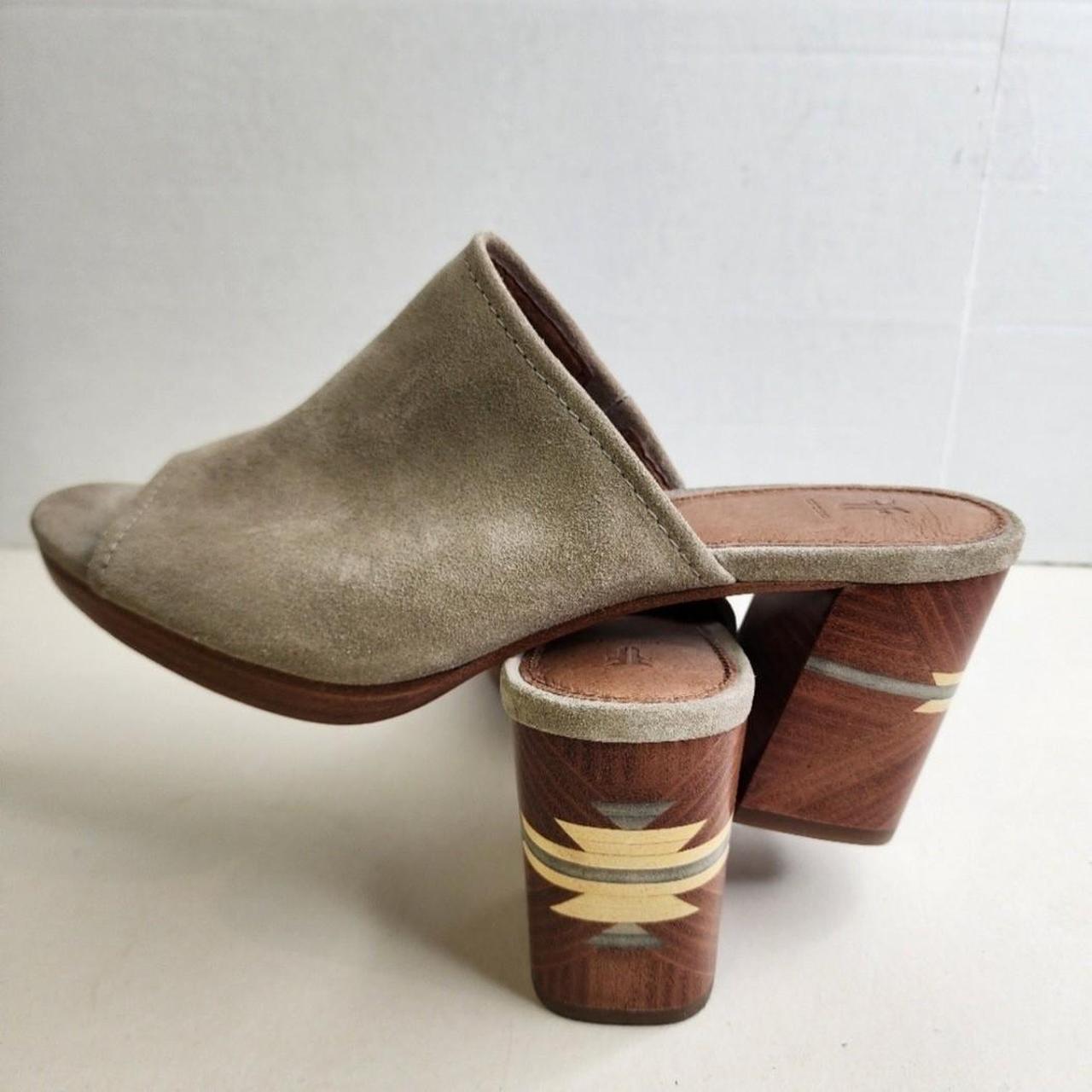Frye Blake Sedona Southwestern Heeled Suede Mules Depop