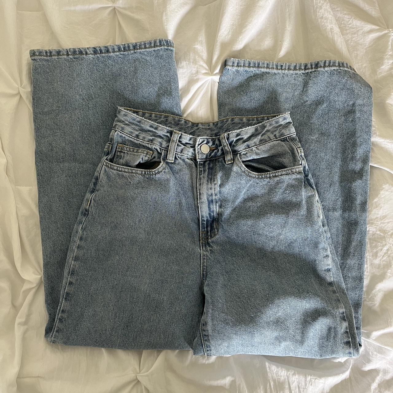 Time and Tru Women's Wide Leg Panel Jeans Dark Grey - Depop