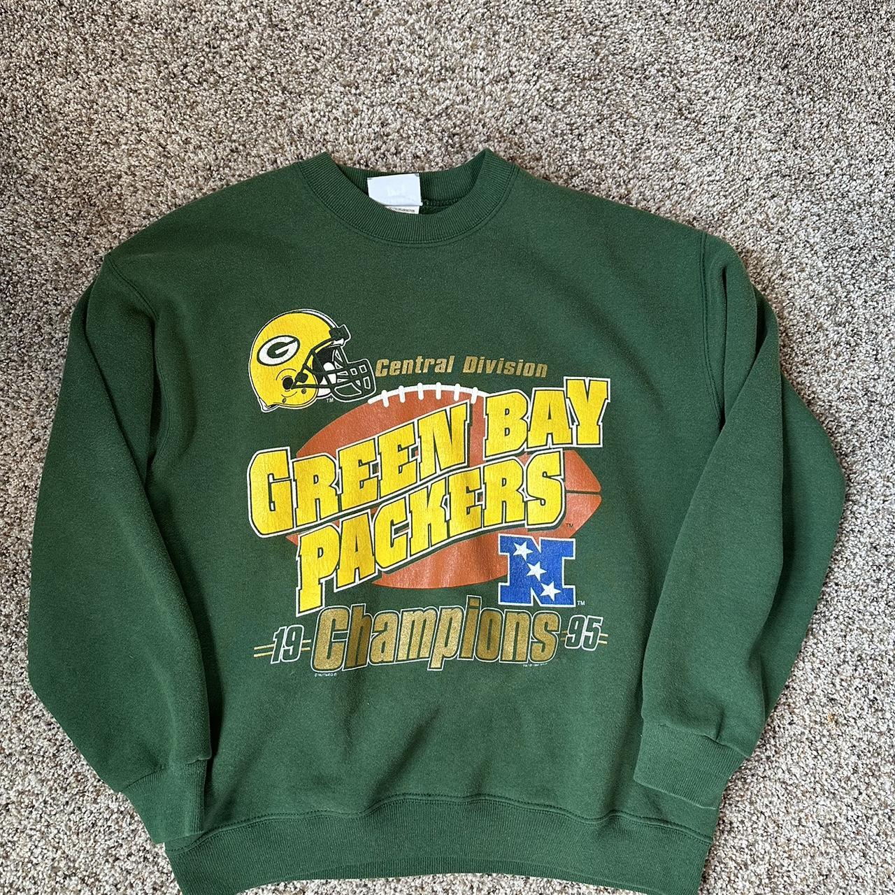 greenbay packers crewneck sweatshirt nfl pro line - Depop