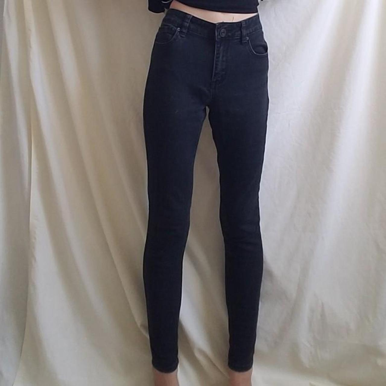 Y2K pullon black Jeggings. From the early 2000's has - Depop
