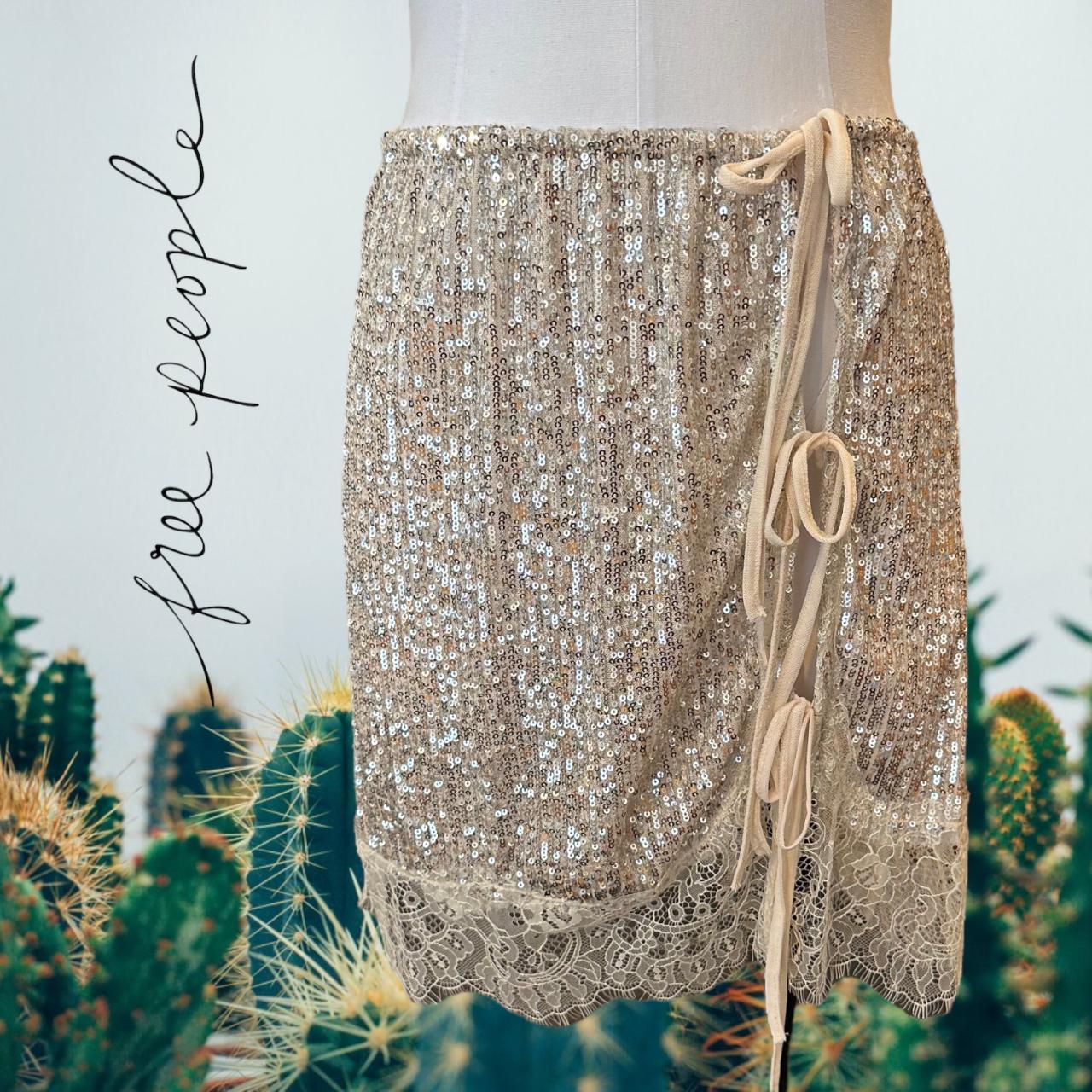 Gold sequin feather clearance skirt