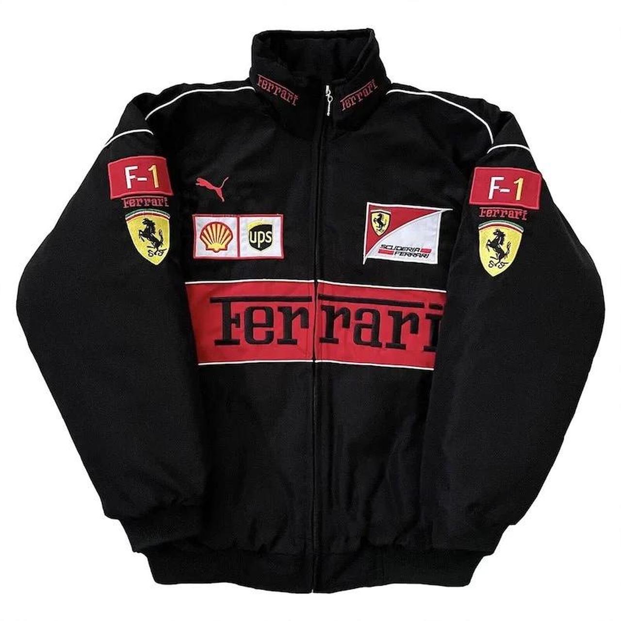 Black Ferrari F1 Racer Jacket 🏎️🖤 Message before... - Depop