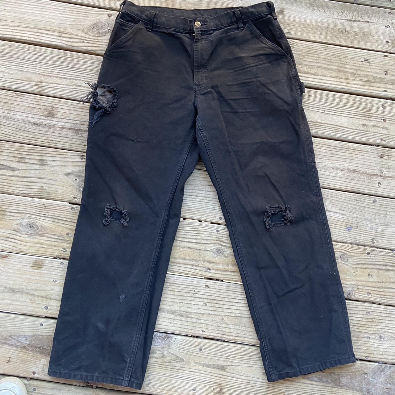 Black Carhartt Pants (thick material) Size 36x30... - Depop