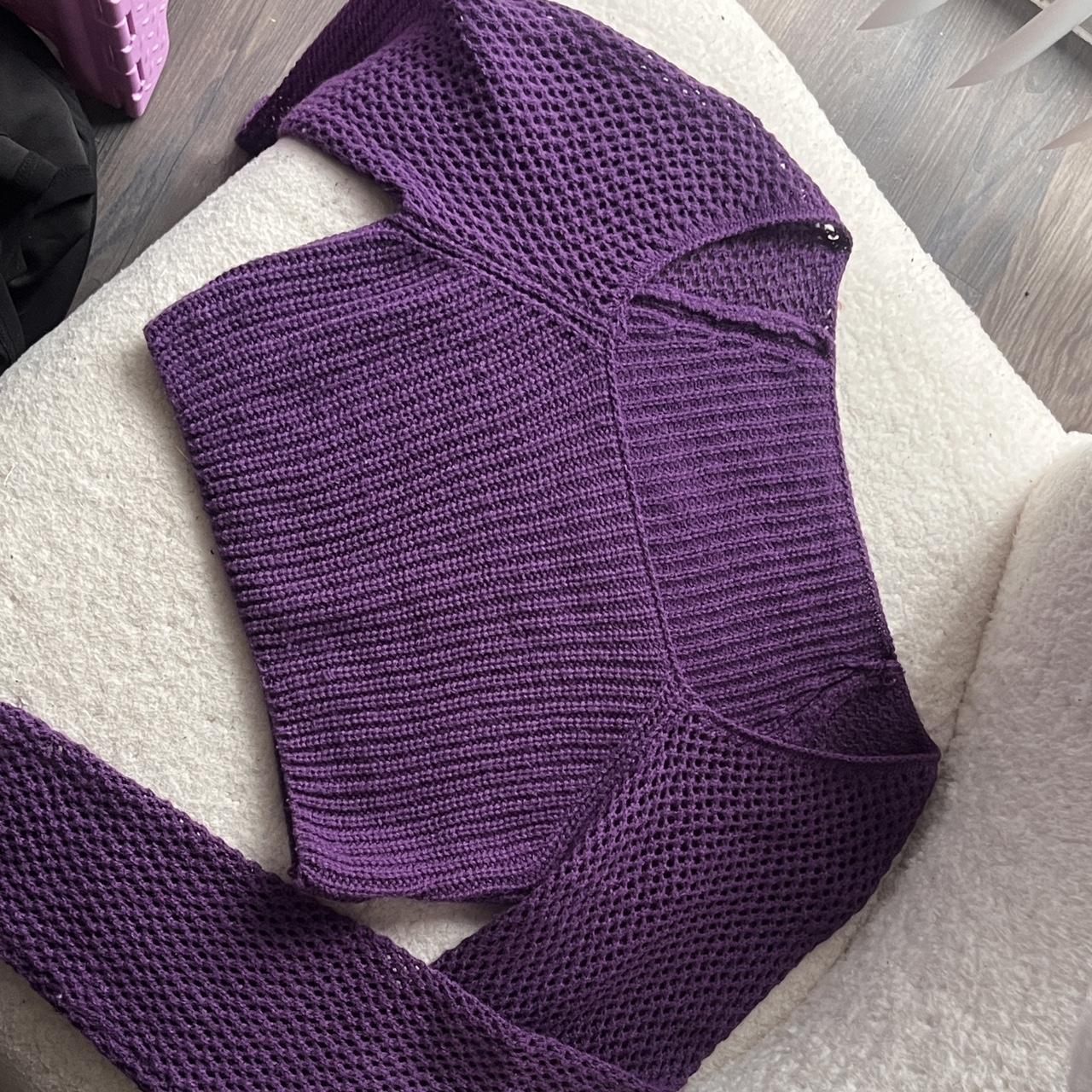 Purple crochet crop top 🧶 Knitted 💞 Depop