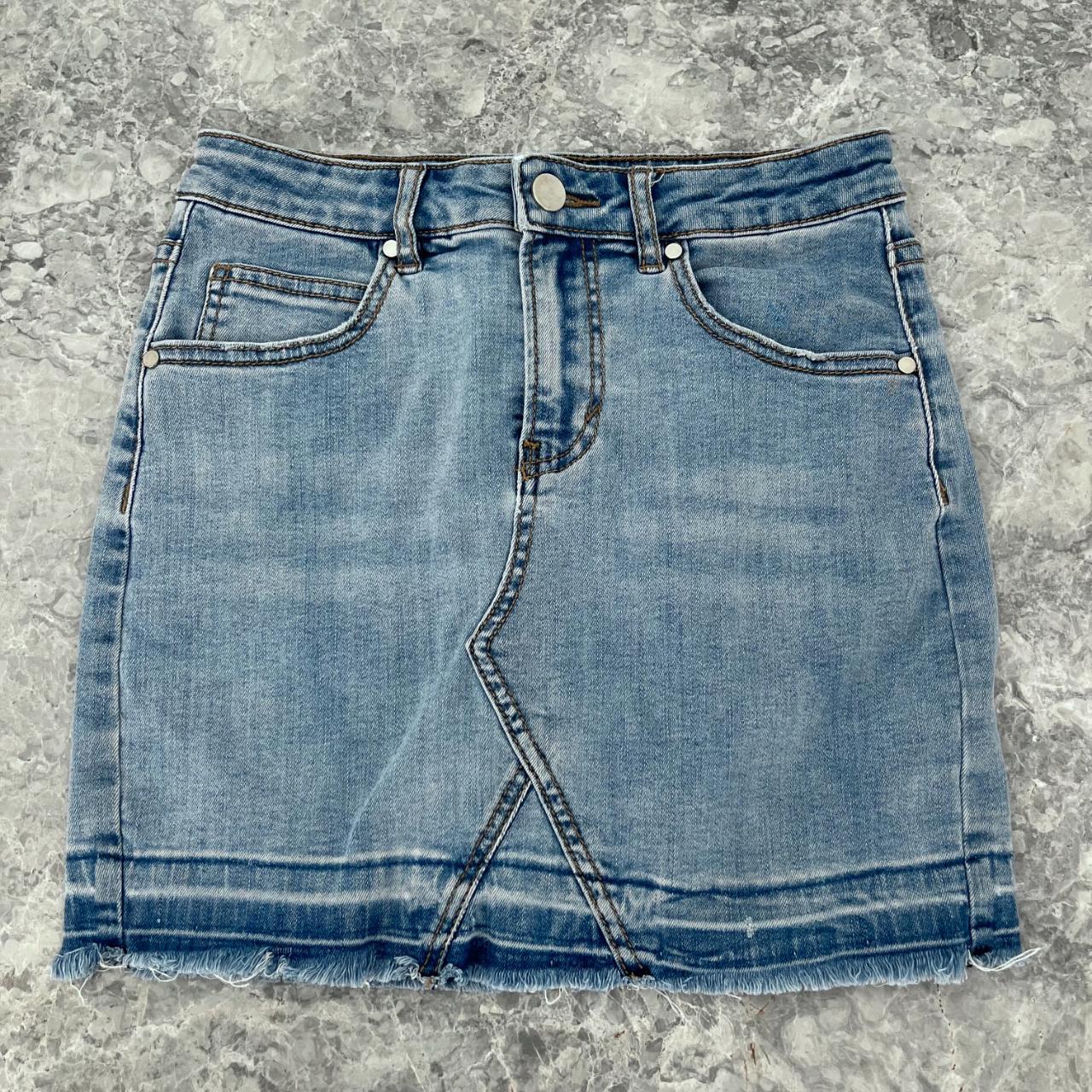 SEED Denim Mini Skirt Size 6 Worn, but in perfect... - Depop