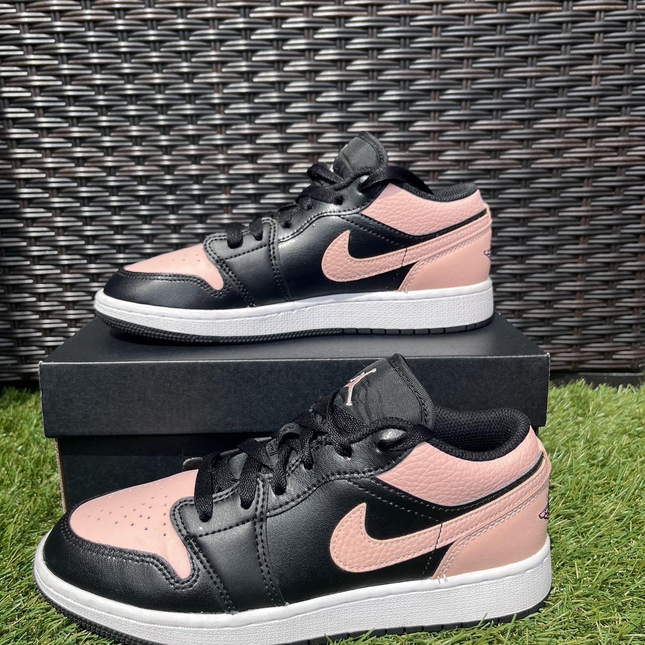 womens jordan shoes black and pink