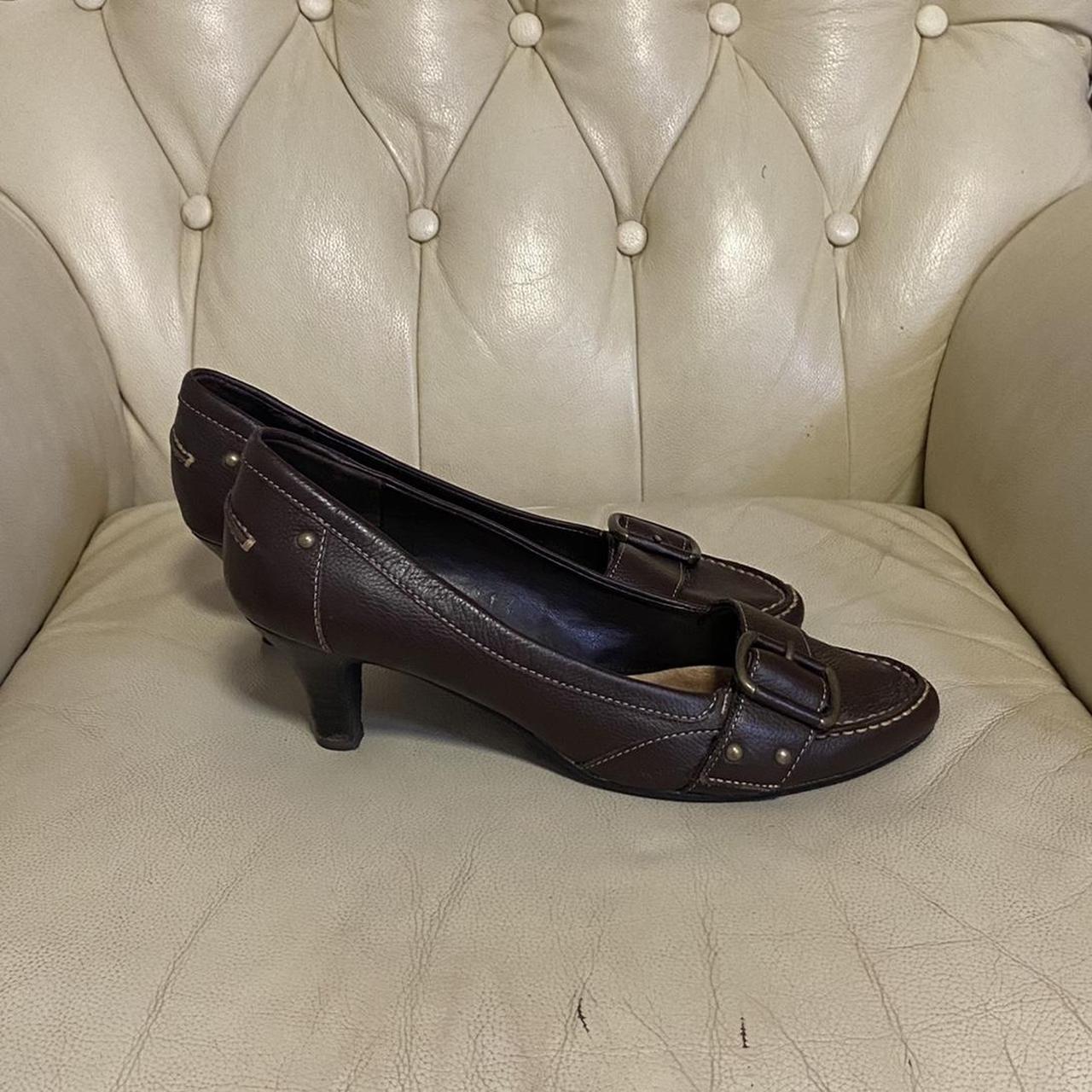 gorgeous retro 90s style buckled kitten heels brand... - Depop