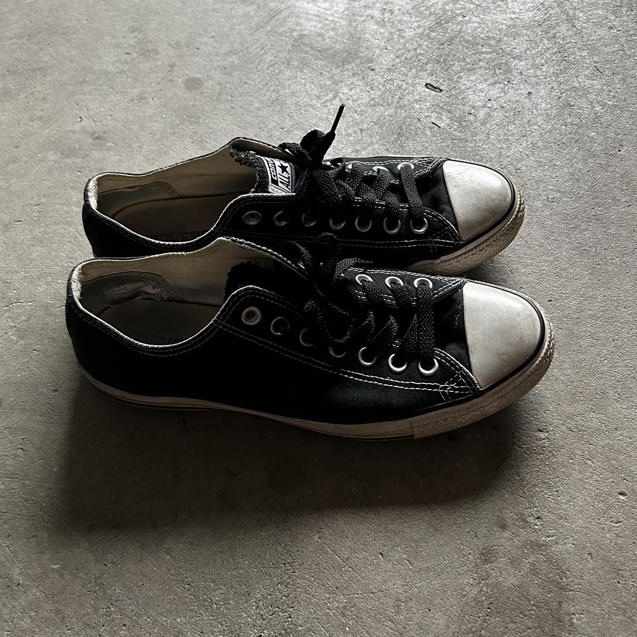 Classic black and white converse Size 8.5 Men’s With... - Depop