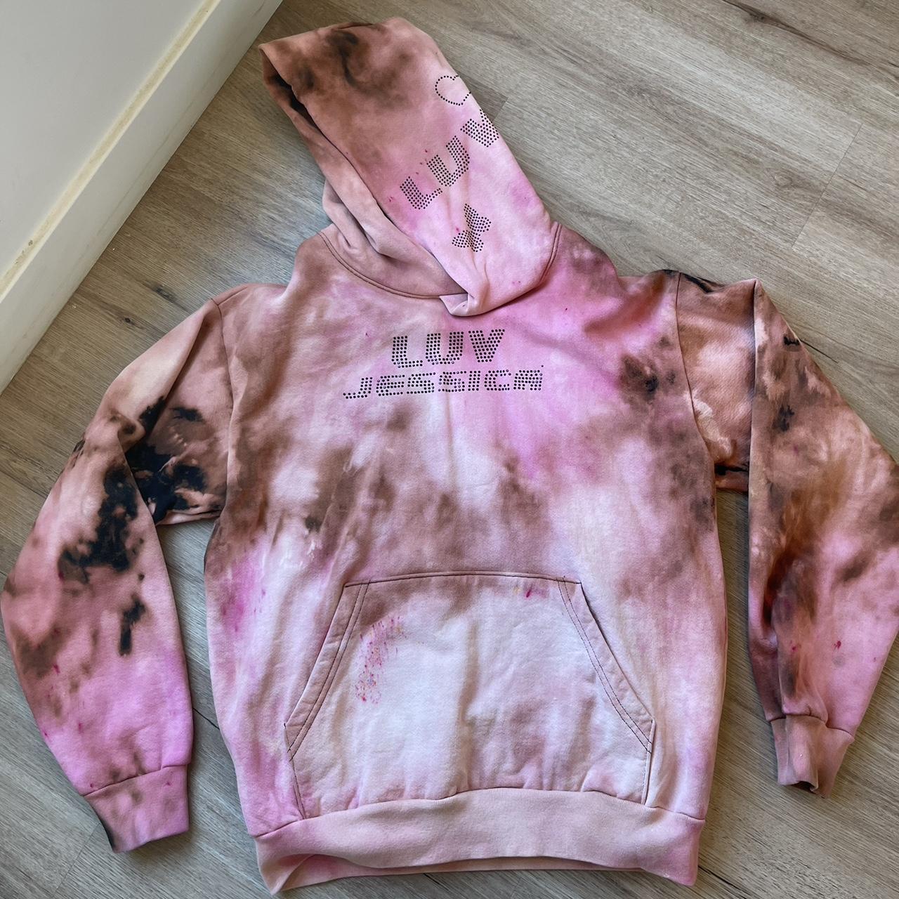 Black and pink tie dye online hoodie