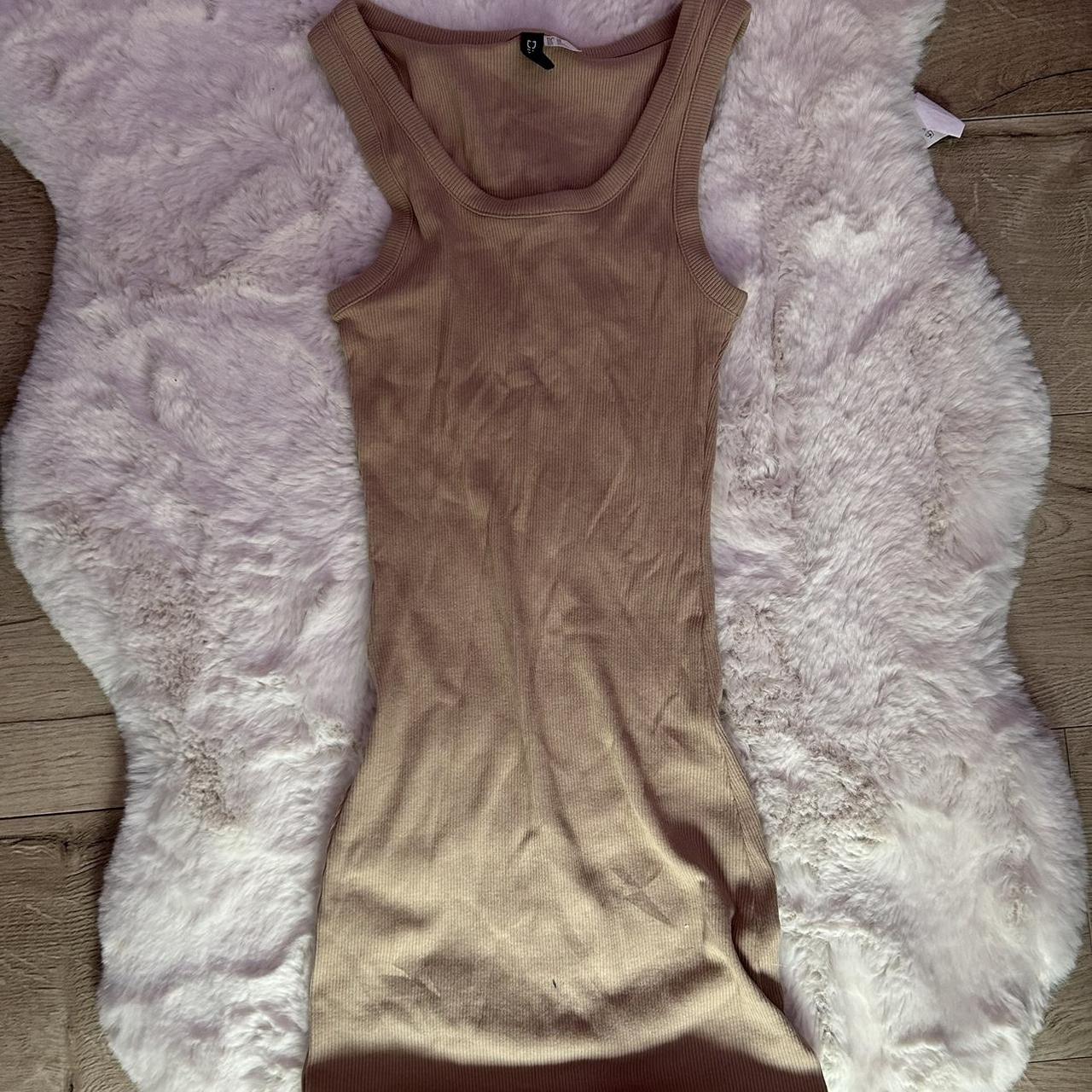 Nude skin tight dress Size xxs but rlly stretchy fit... - Depop