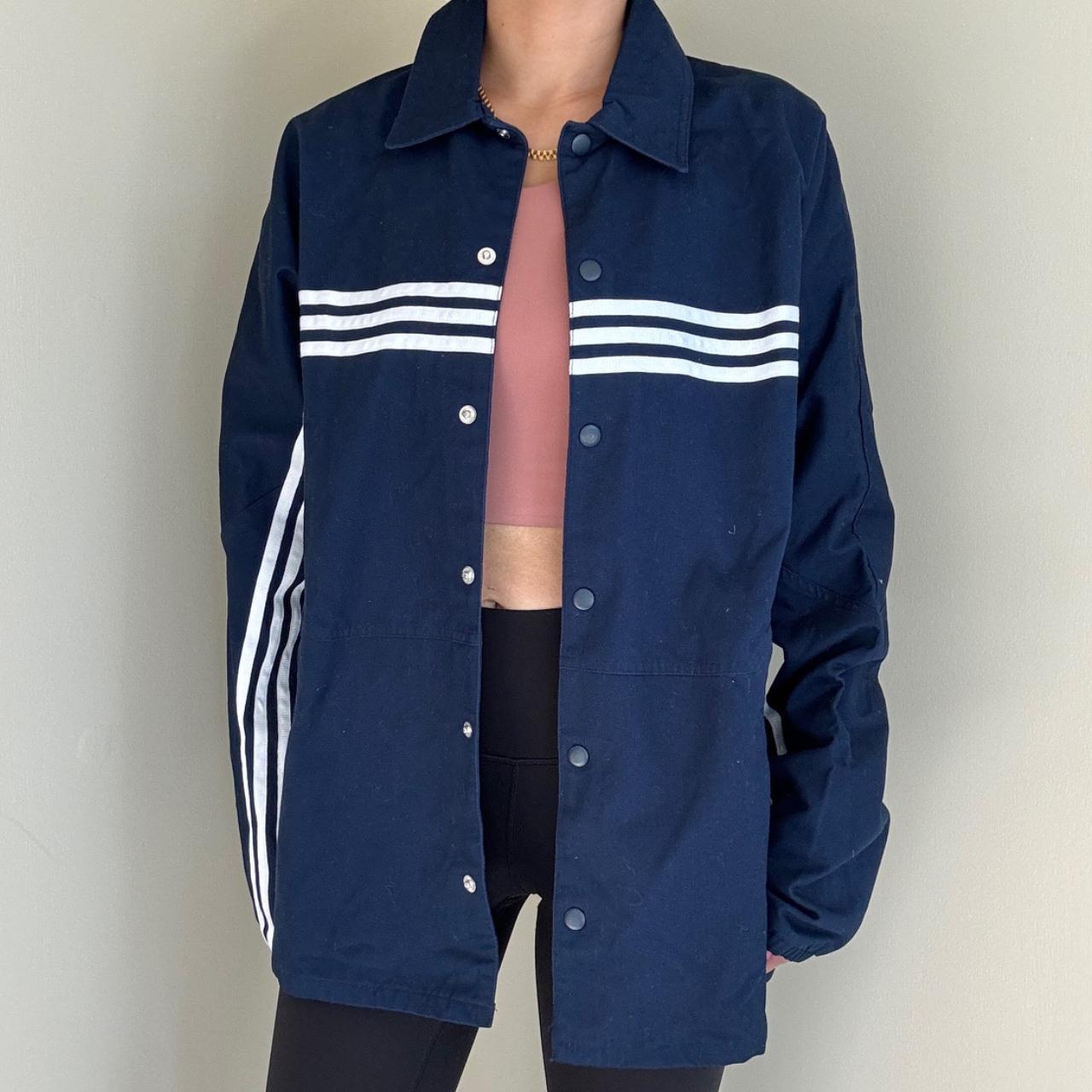 Adidas by Urban Outfitters Navy Duster Coat S New. Depop