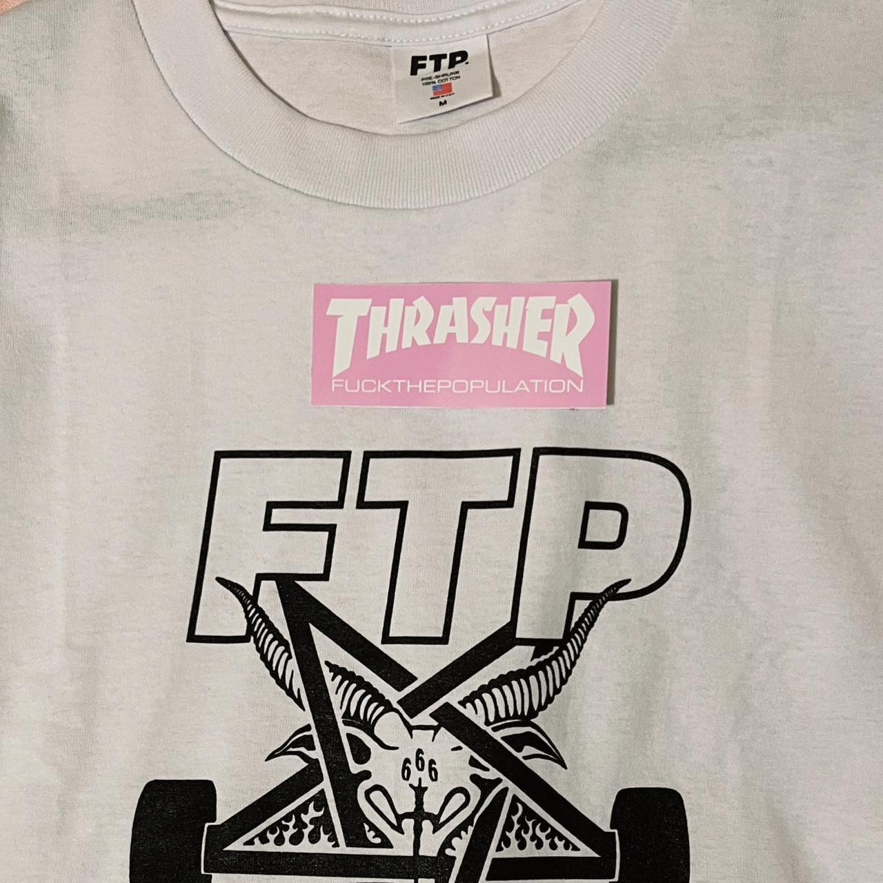 𖤐 FTP x THRASHER SKATEGOAT TEE (+pink thrasher x...