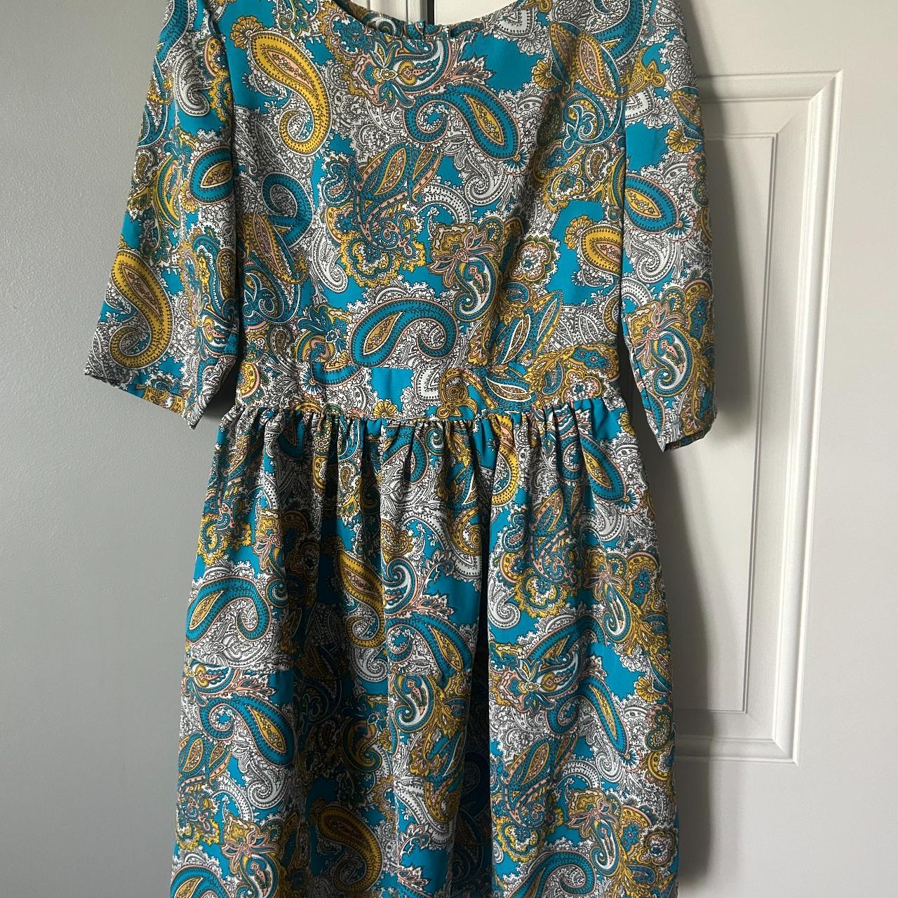 H&m blue 2024 paisley dress