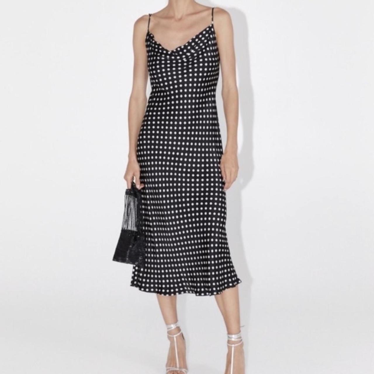 Polka dot midi dress zara best sale