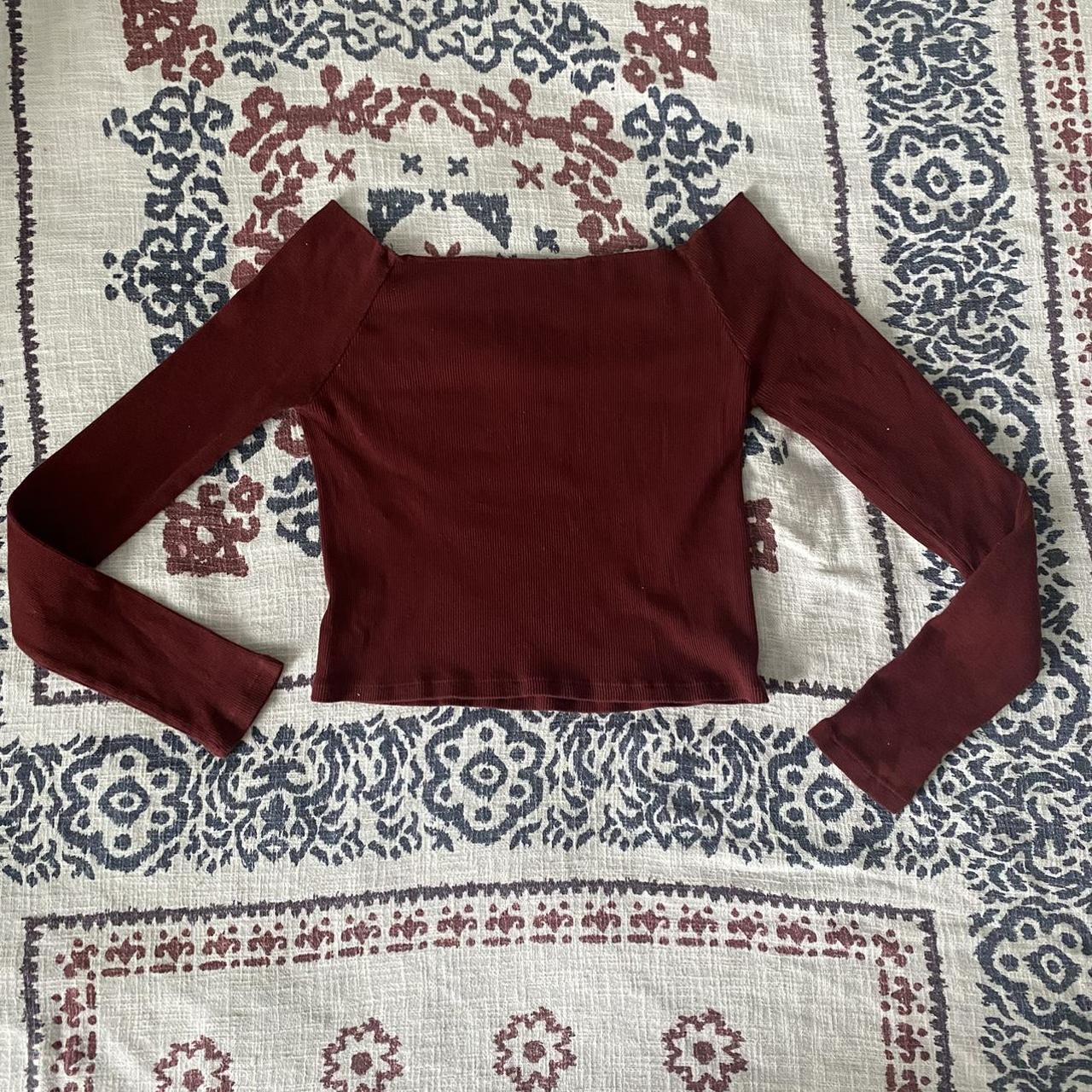 brandy melville off the shoulder long sleeve top Depop