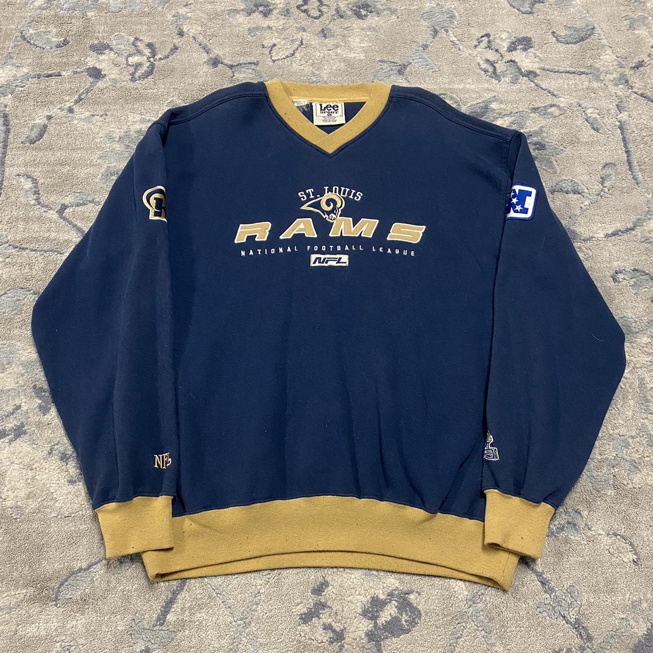 VTG St Louis Rams Sweatshirt Mens Large Blue NFL Sportswear Lee