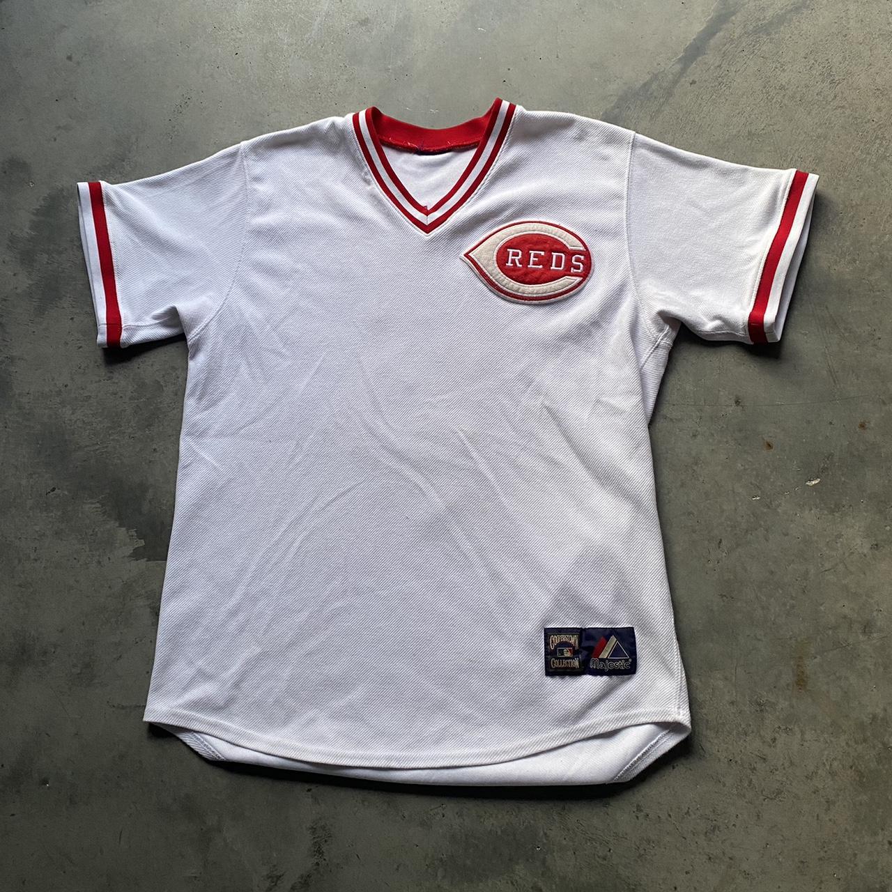 Vintage 90s Cincinnati Reds Bench Retro Jersey Size... Depop