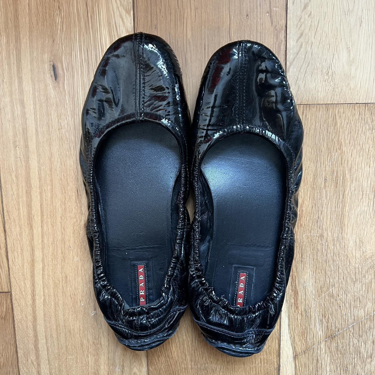 Prada Black Ballet Flats 39 Great Condition high quality