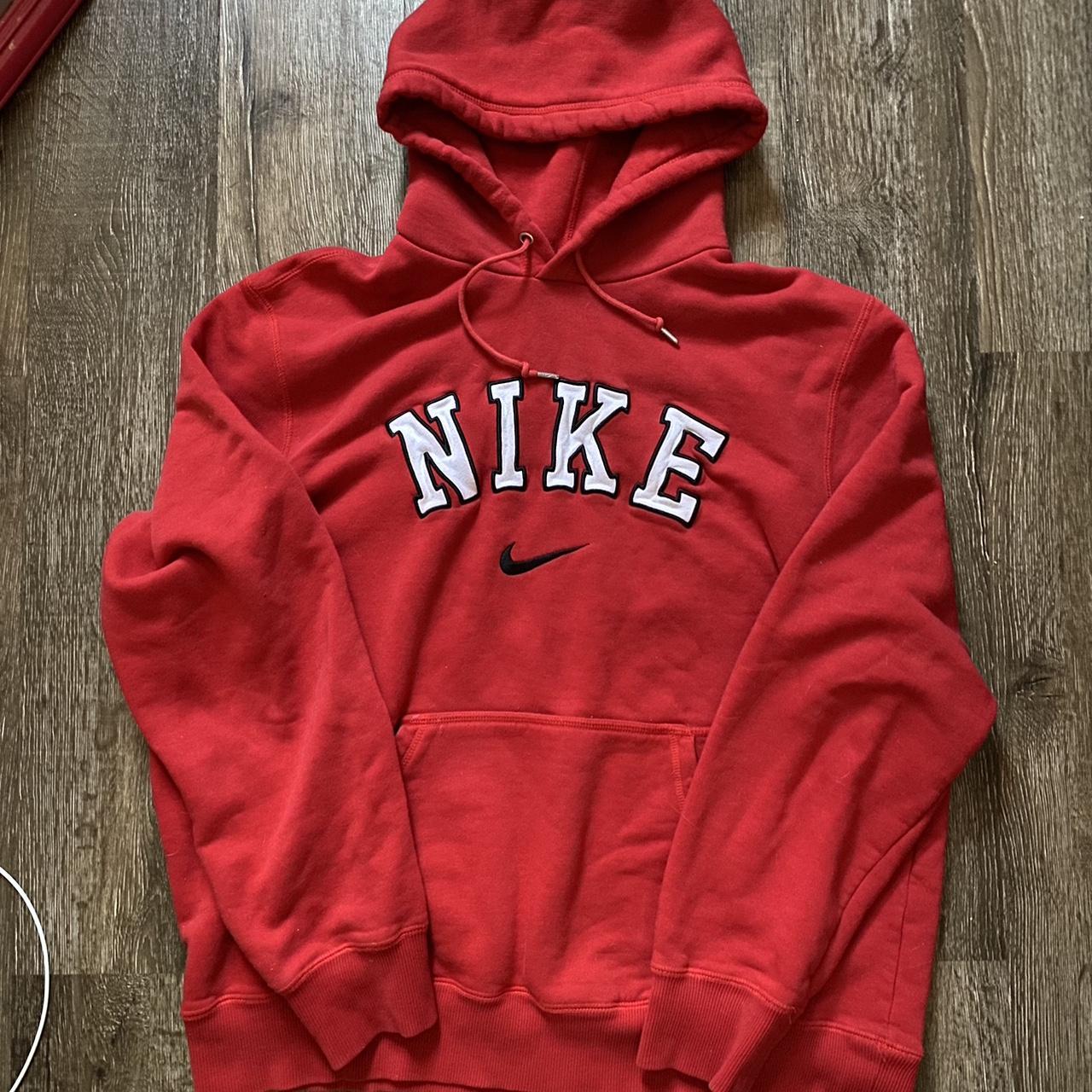 Nike Men's Red and Black Hoodie | Depop