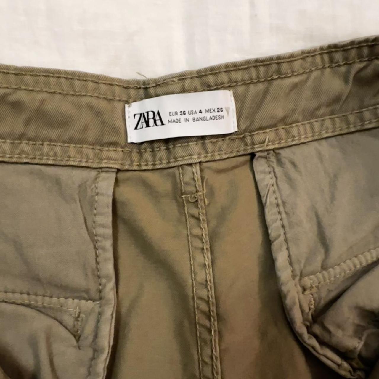 Zara army green cargo pants. Size 4. - Depop
