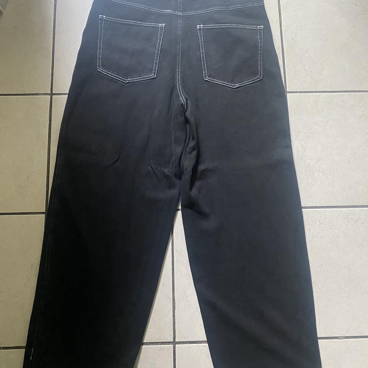 ENJOI BLACK PANTS WHITE STITCH opposite stitching... - Depop