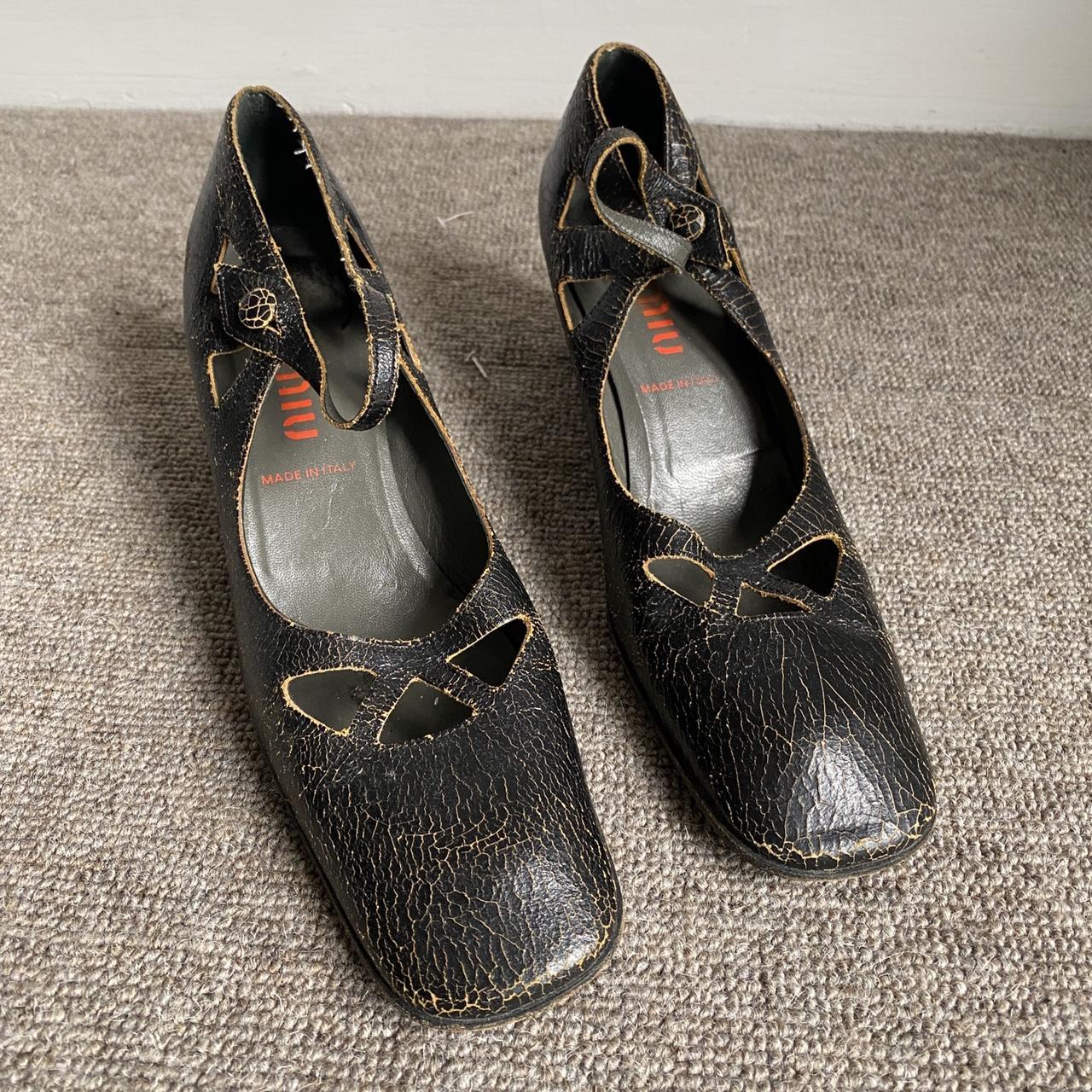 Vintage MIU MIU Mary Jane ballerina shoes size... - Depop