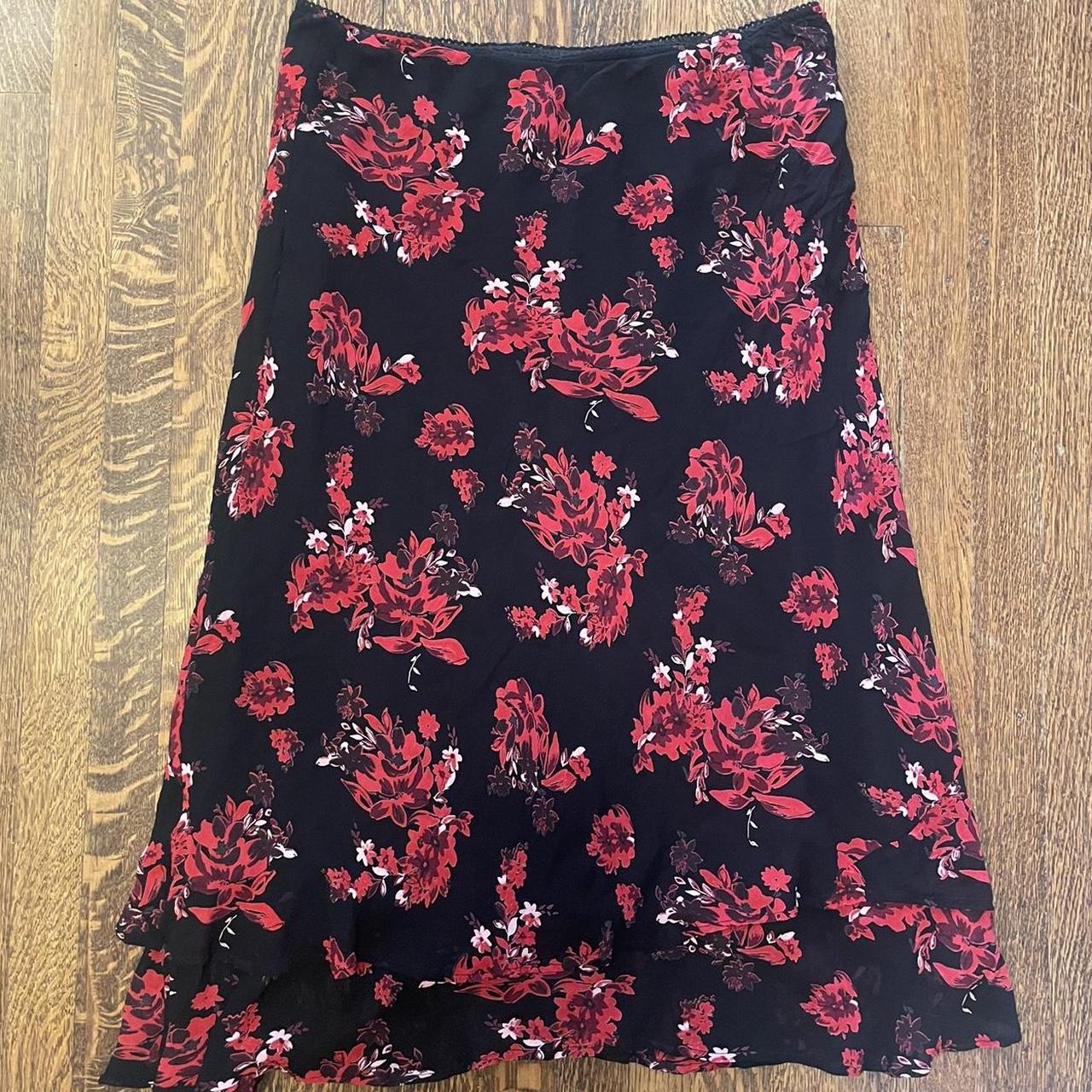 Style & Co Women's Black and Pink Skirt | Depop