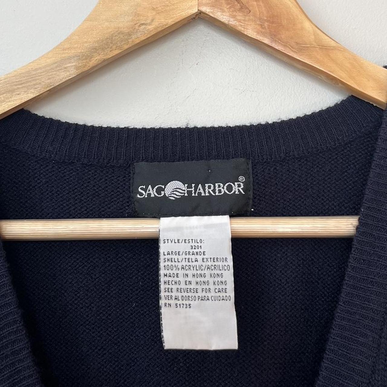 Navy Blue Vintage Sag Harbor Knit Cropped Length... - Depop