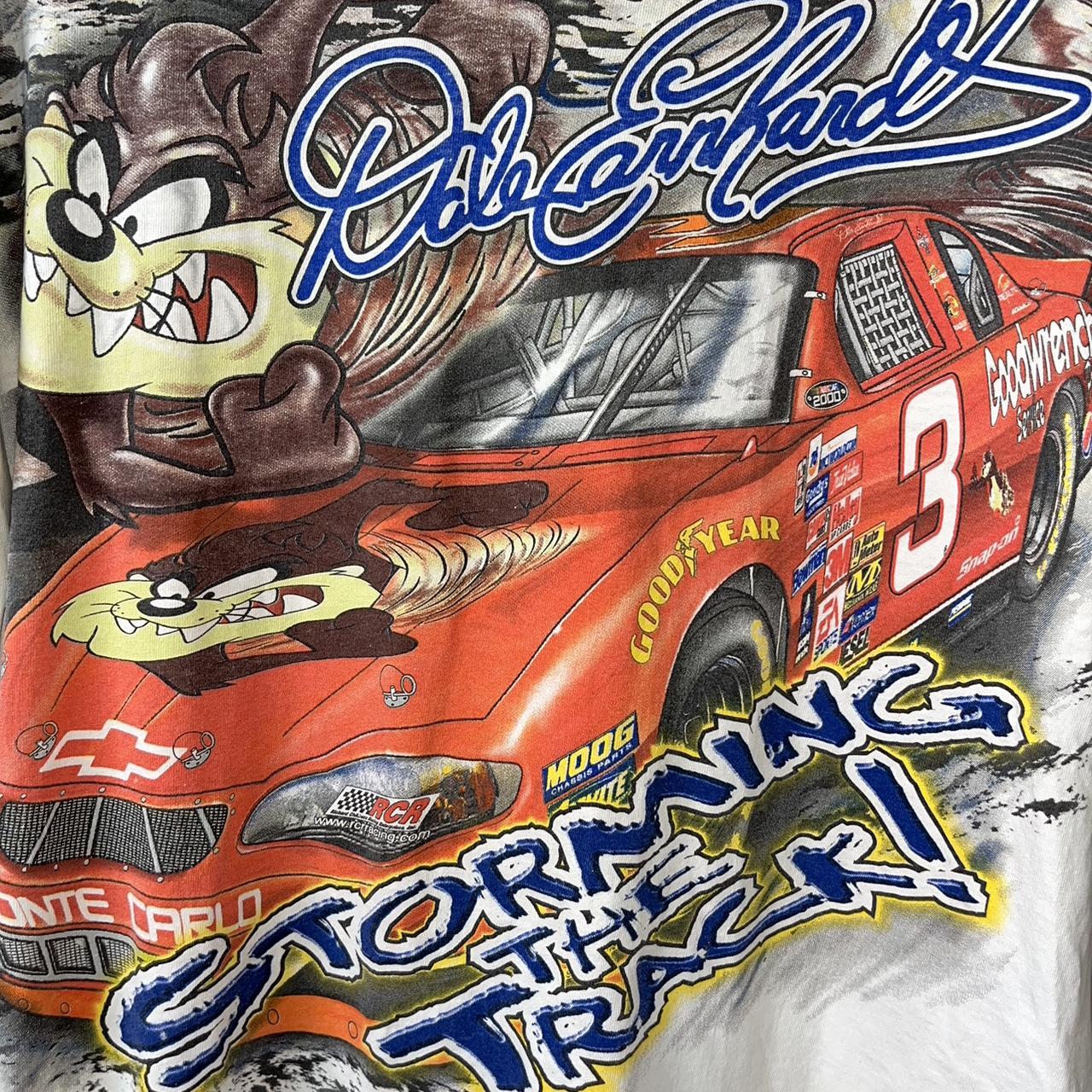 Newest 2000 DALE EARNHARDT/TAZ LOONEY TUNES GRAPHIC DOUBLE SIDED RACING TEE