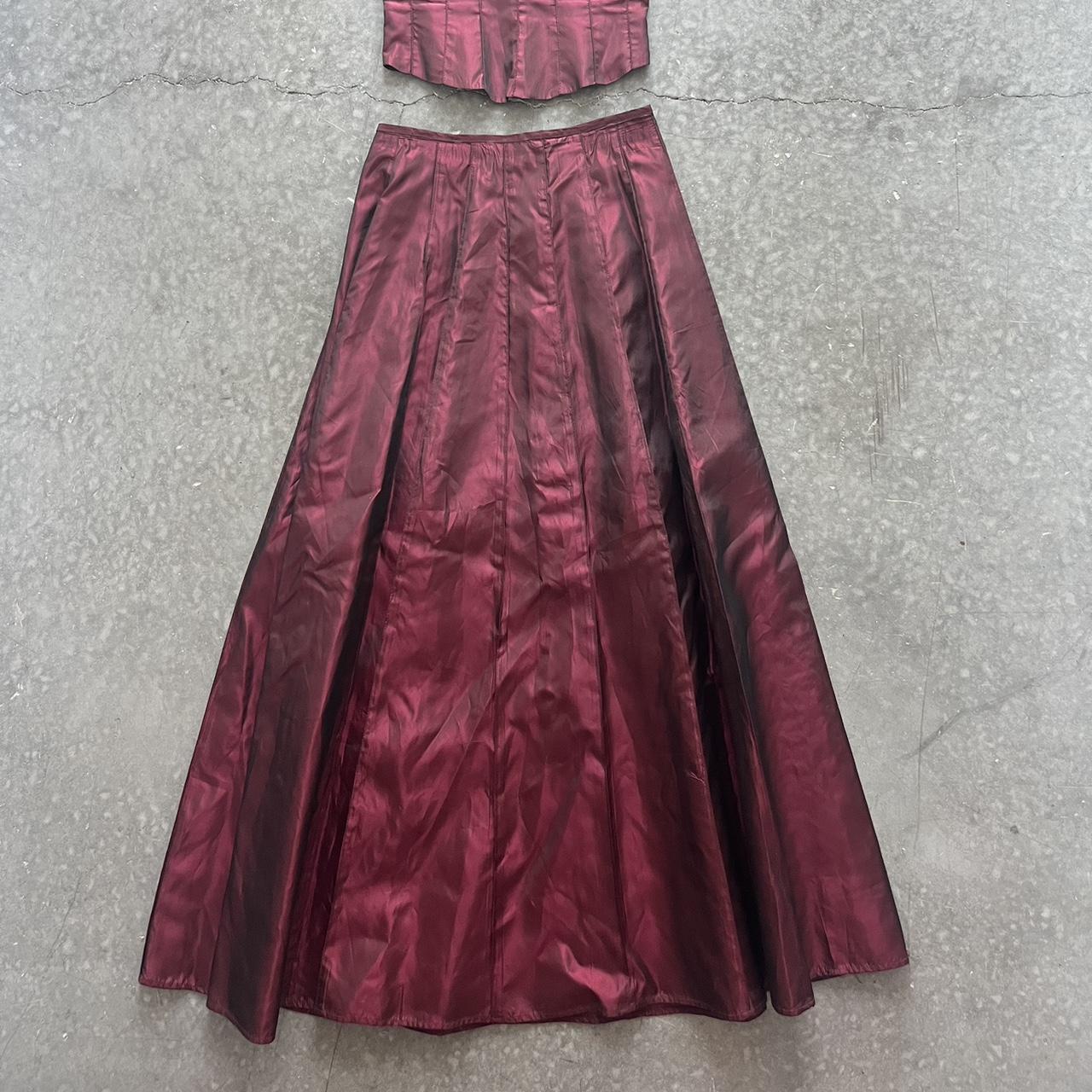 Vintage Women's Dress - Burgundy/Red - M – Vintag… - image 2